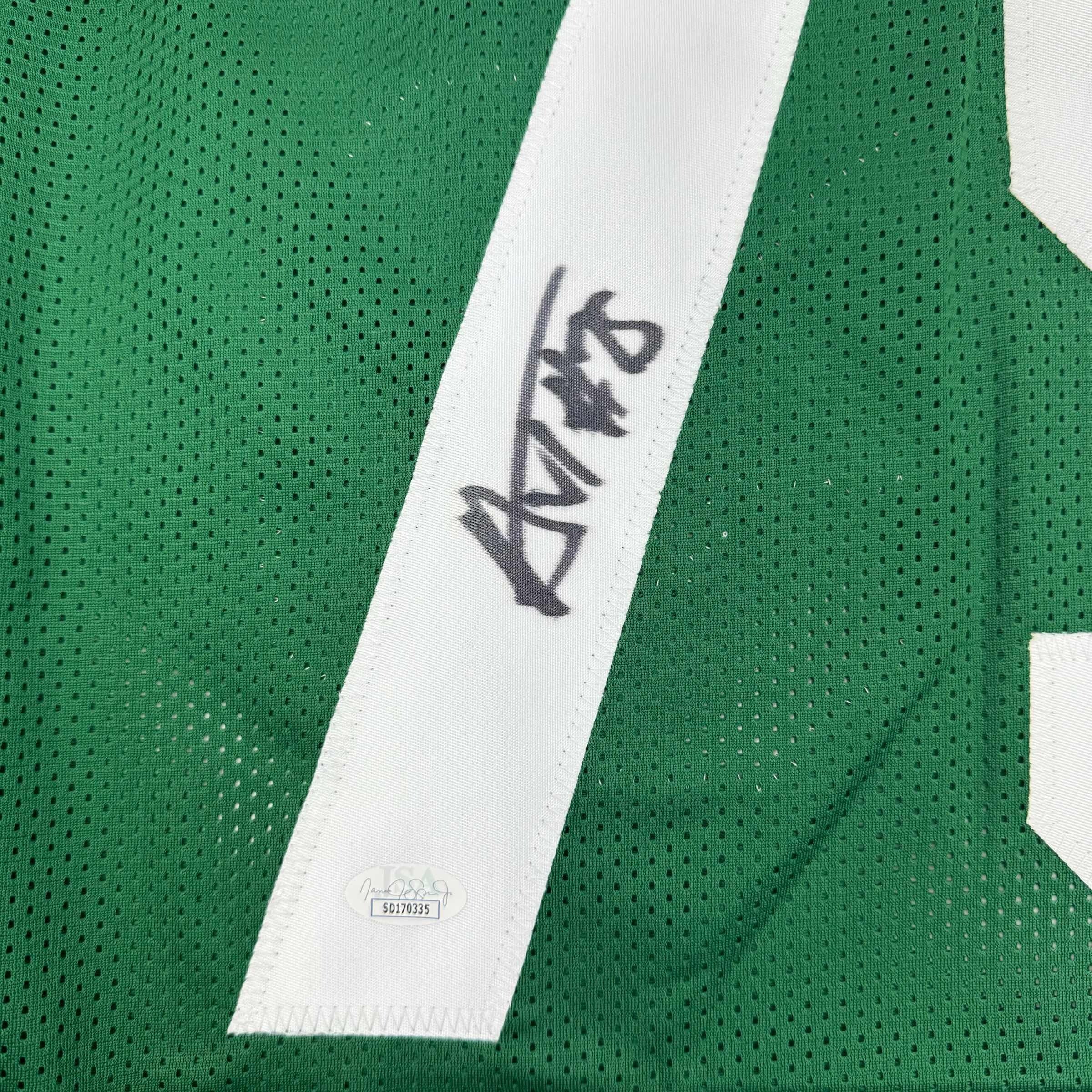 Framed Autographed/Signed Alijah Vera-Tucker 35x39 New York Green Football Jersey JSA COA - Image 2