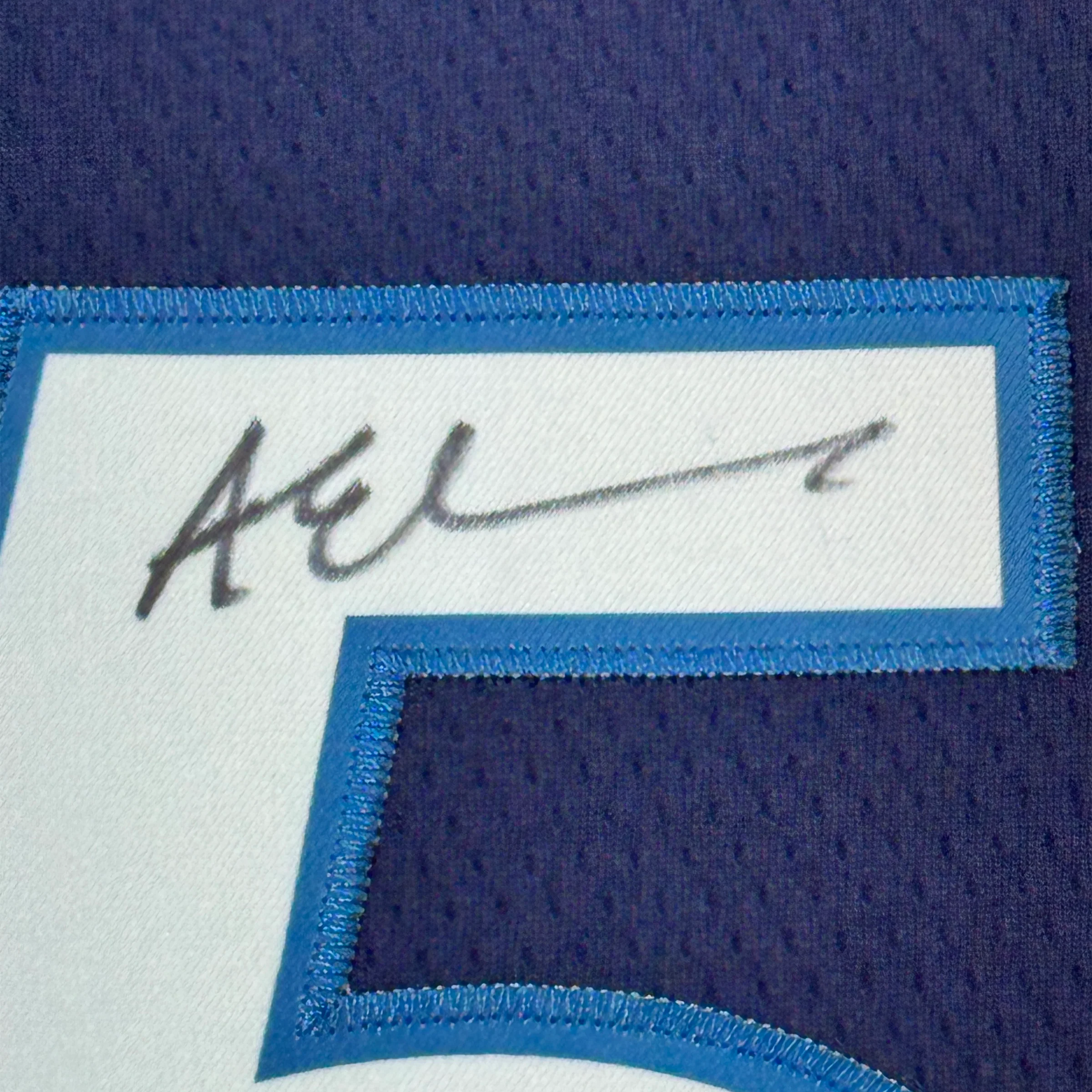 Framed Autographed/Signed Anthony Edwards 35x39 Minnesota Blue Basketball Jersey Beckett BAS COA - Image 2