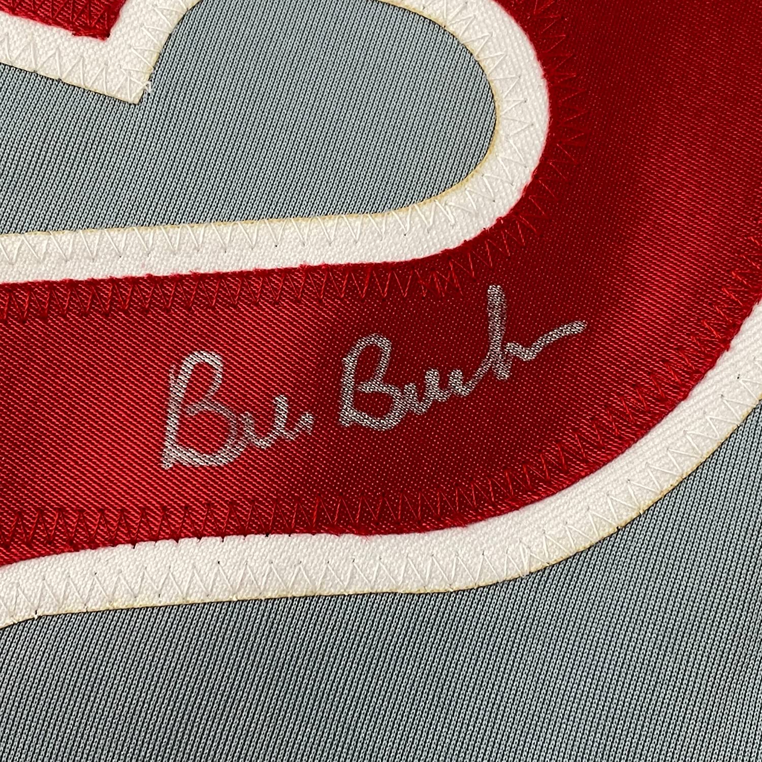 Framed Autographed/Signed Bill Buckner 35x39 Chicago Grey Baseball Jersey JSA COA - Image 2