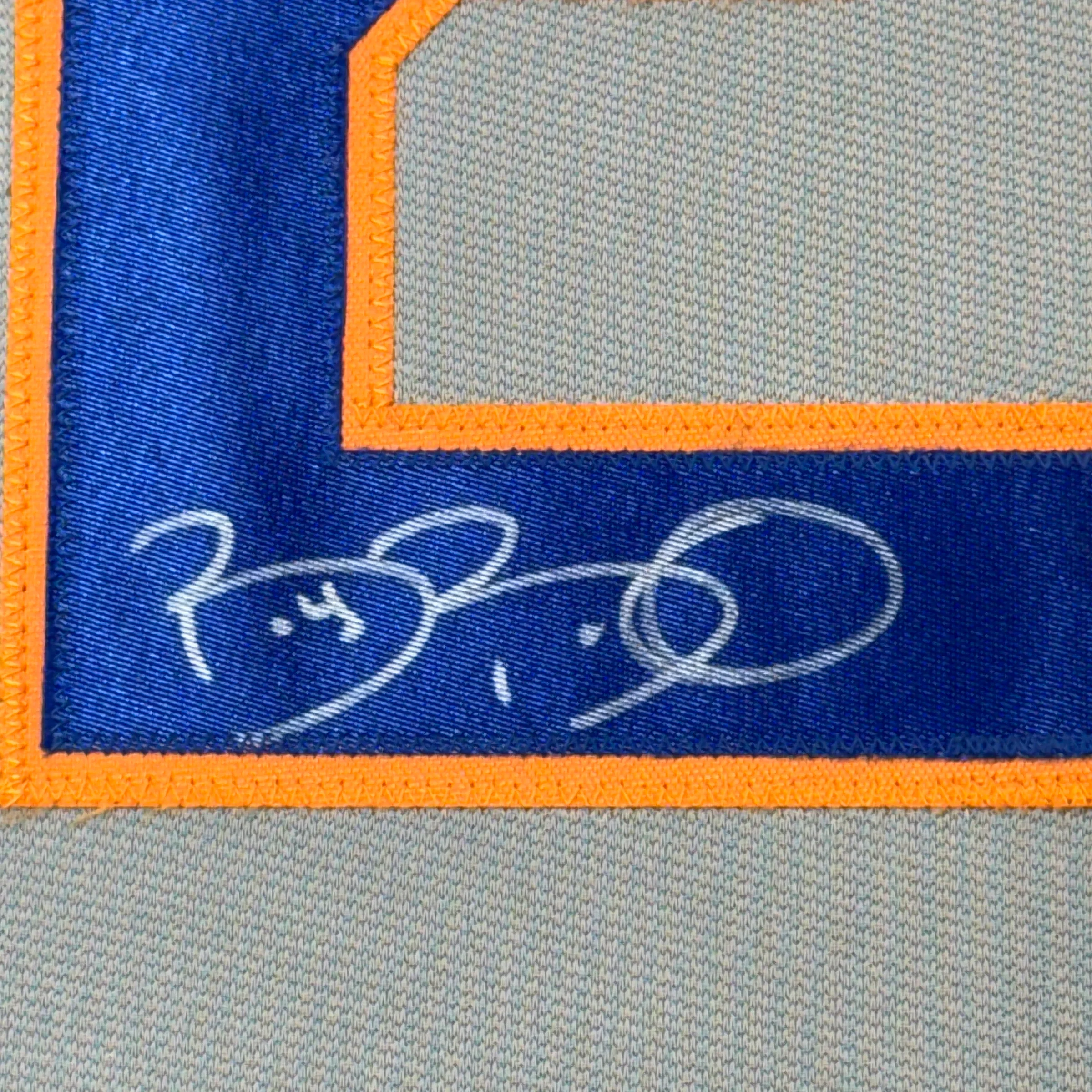 Framed Autographed/Signed Bobby Bonilla 35x39 New York Grey Baseball Jersey JSA COA - Image 2