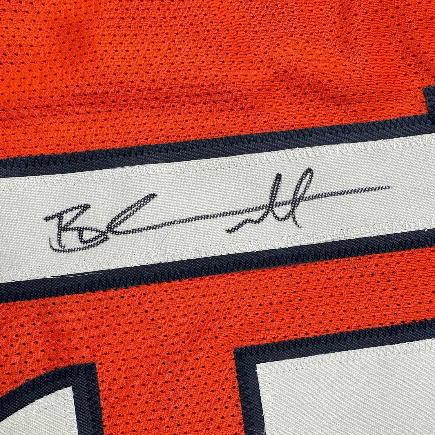 Framed Autographed/Signed Brandon Marshall 35x39 Denver Orange Football Jersey Beckett BAS COA - Image 2