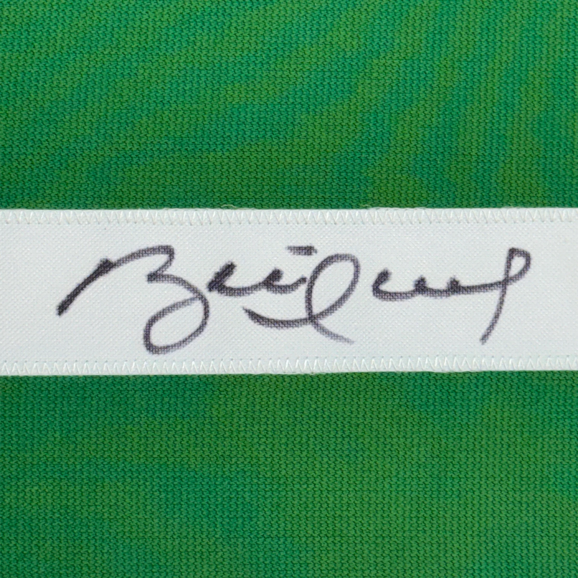 Framed Autographed/Signed Brett Hull 35x39 Dallas Green Hockey Jersey Beckett BAS COA - Image 2