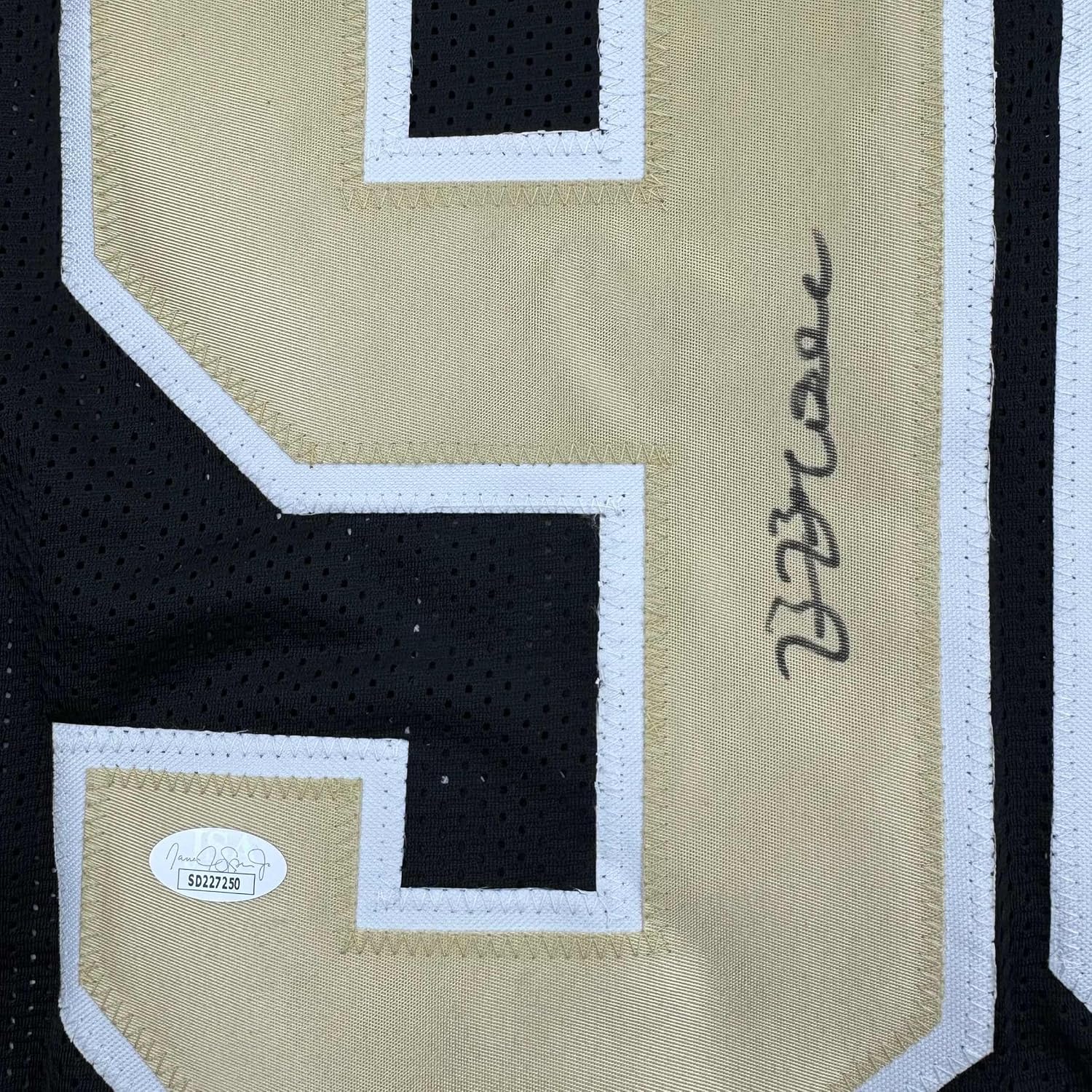 Framed Autographed/Signed Bryan Bresee 35x39 New Orleans Black Football Jersey JSA COA - Image 2