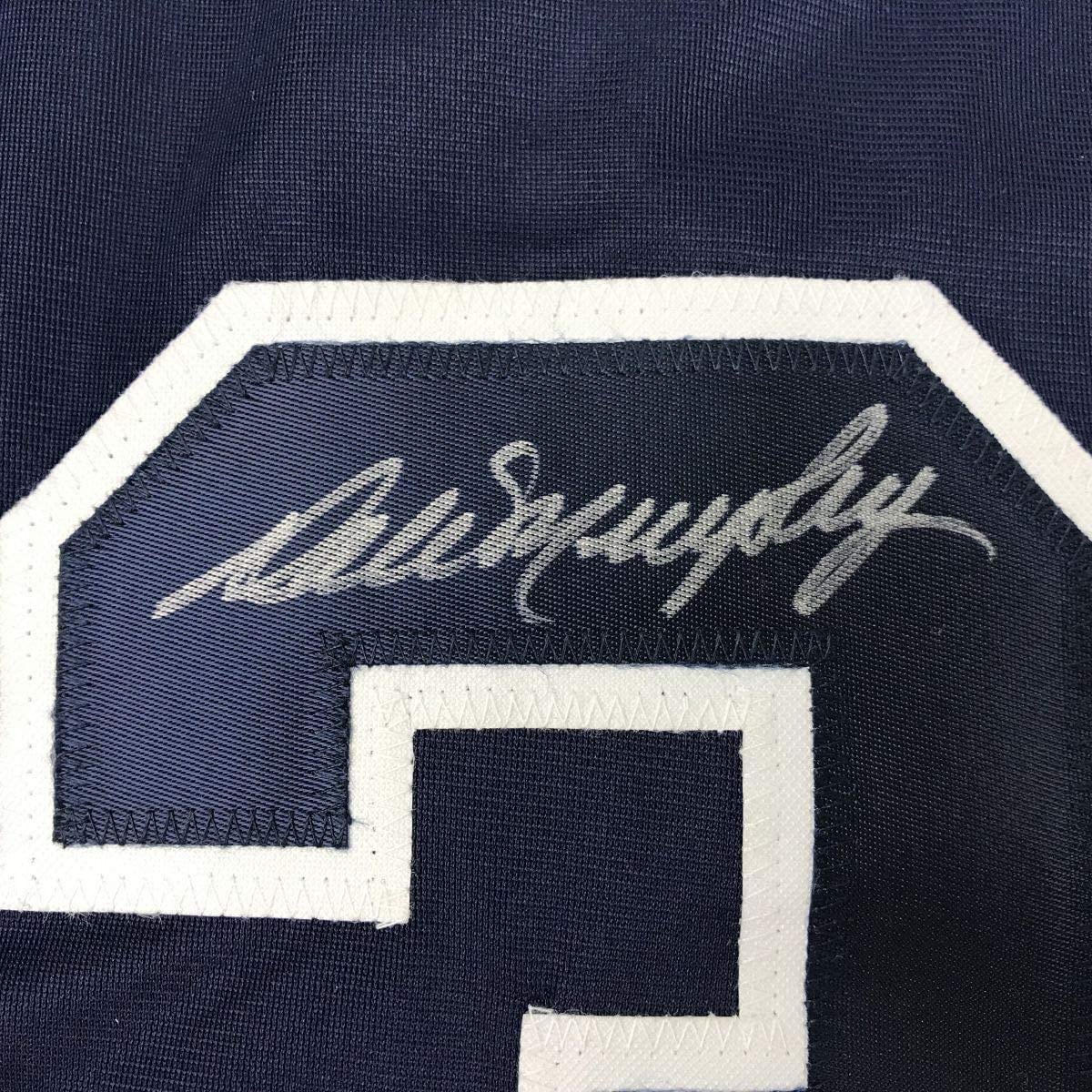 Framed Autographed/Signed Dale Murphy 35x39 Atlanta Dark Blue Baseball Jersey PSA/DNA COA - Image 2