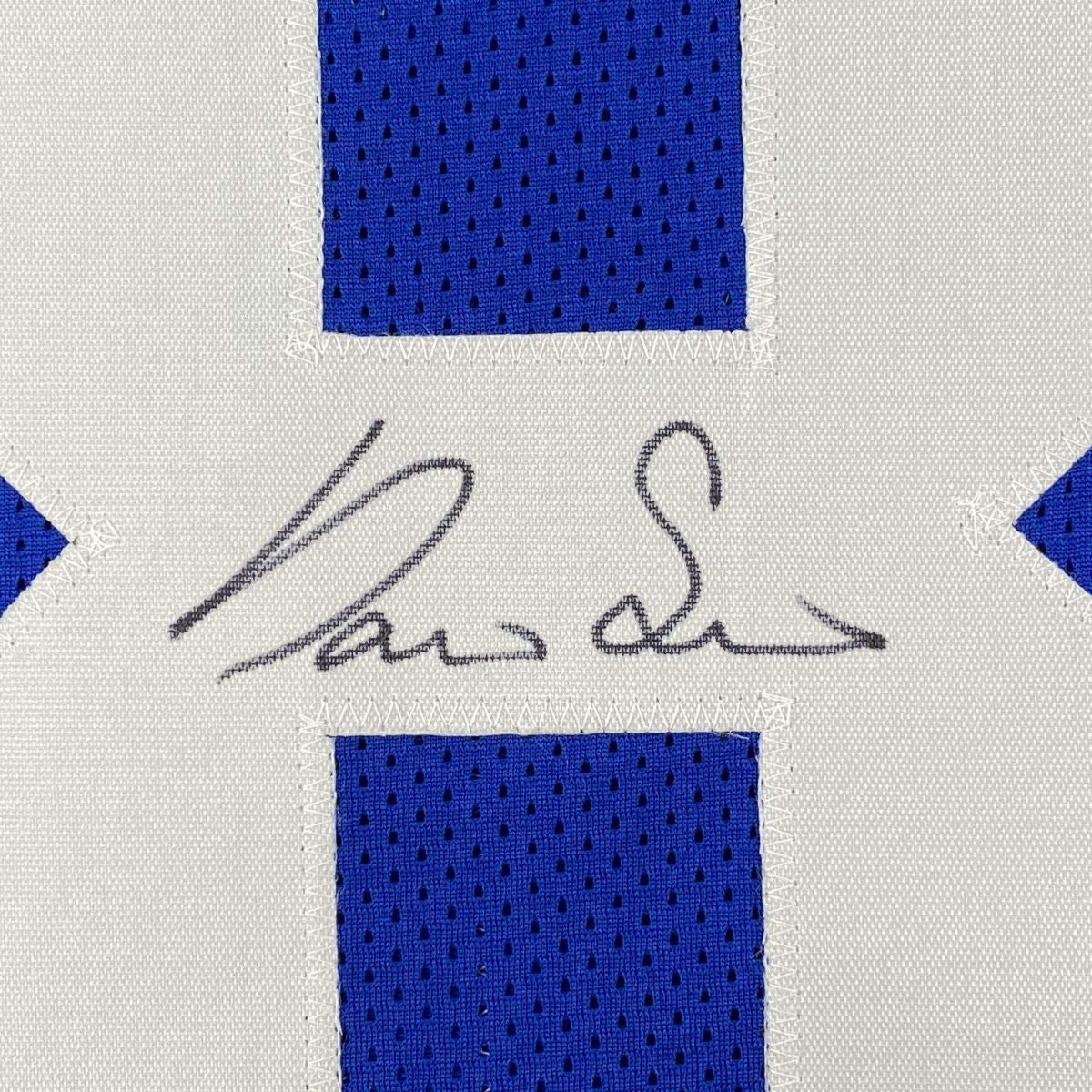 Framed Autographed/Signed Darius Slayton 35x39 New York Blue Football Jersey JSA COA - Image 2
