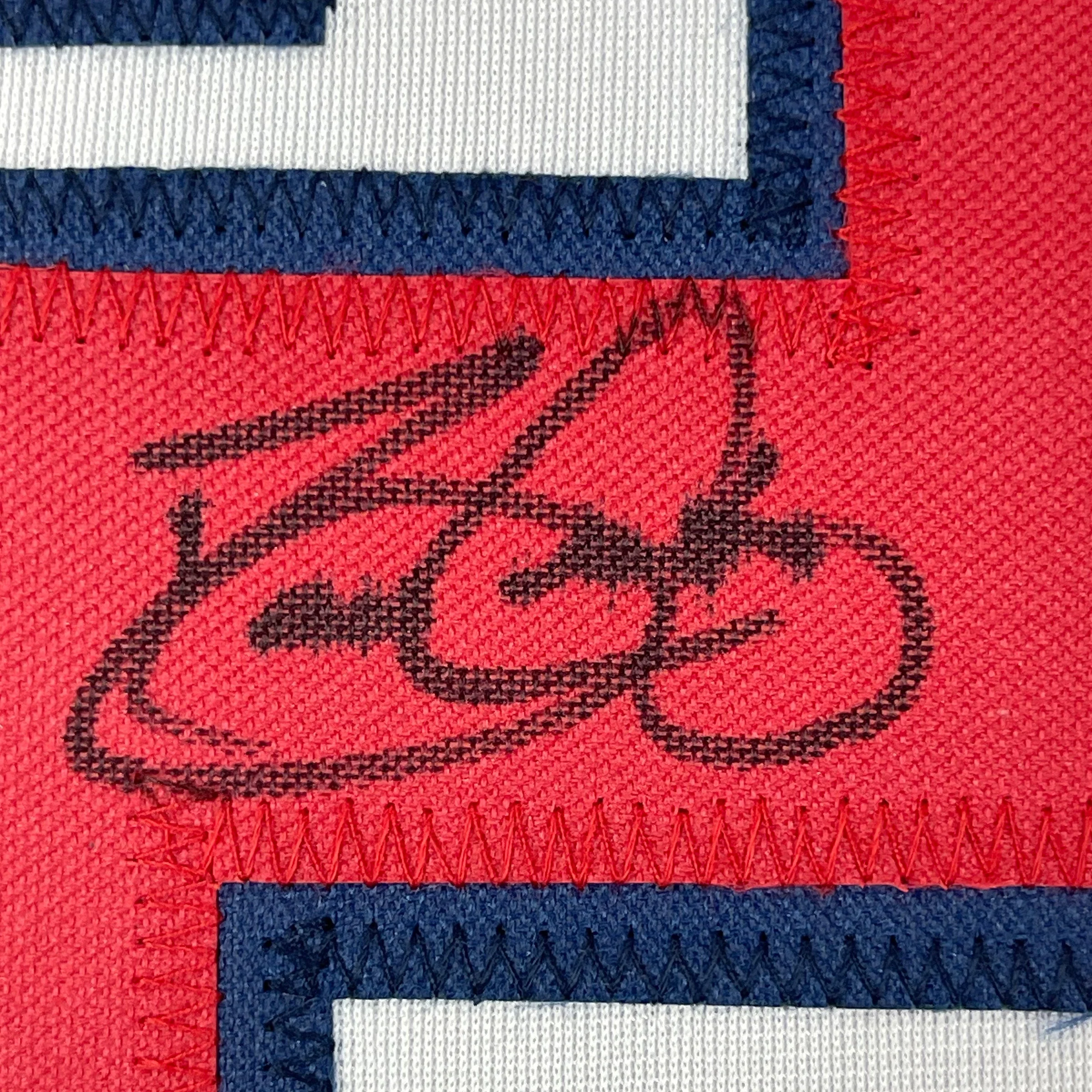 Framed Autographed/Signed David Justice 35x39 Atlanta White Baseball Jersey JSA COA - Image 2
