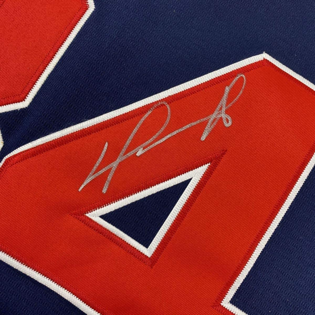 Framed Autographed/Signed David Ortiz 35x39 Boston Blue Baseball Jersey JSA COA - Image 2