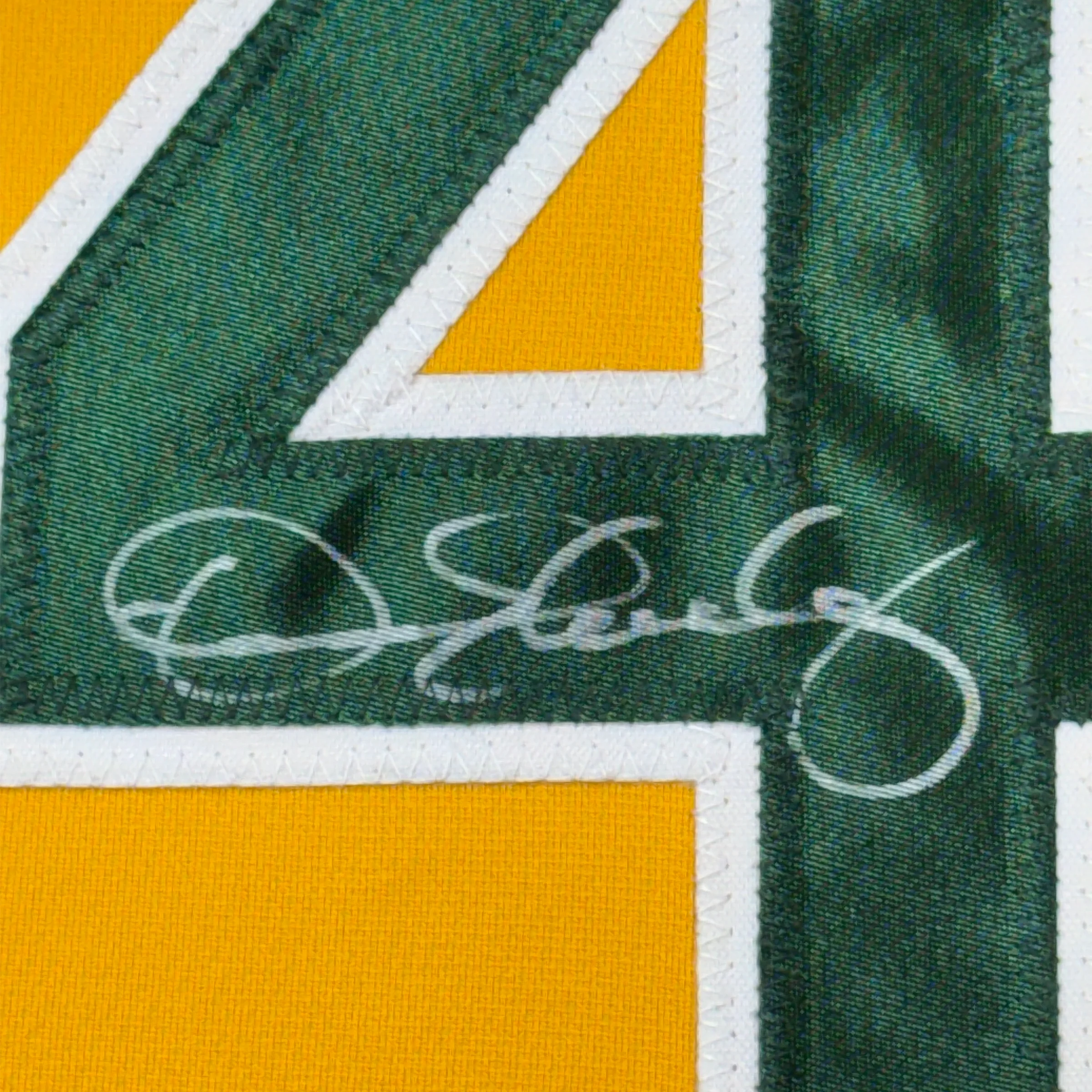 Framed Autographed/Signed Dennis Eckersley 35x39 Oakland Yellow Baseball Jersey JSA COA - Image 2