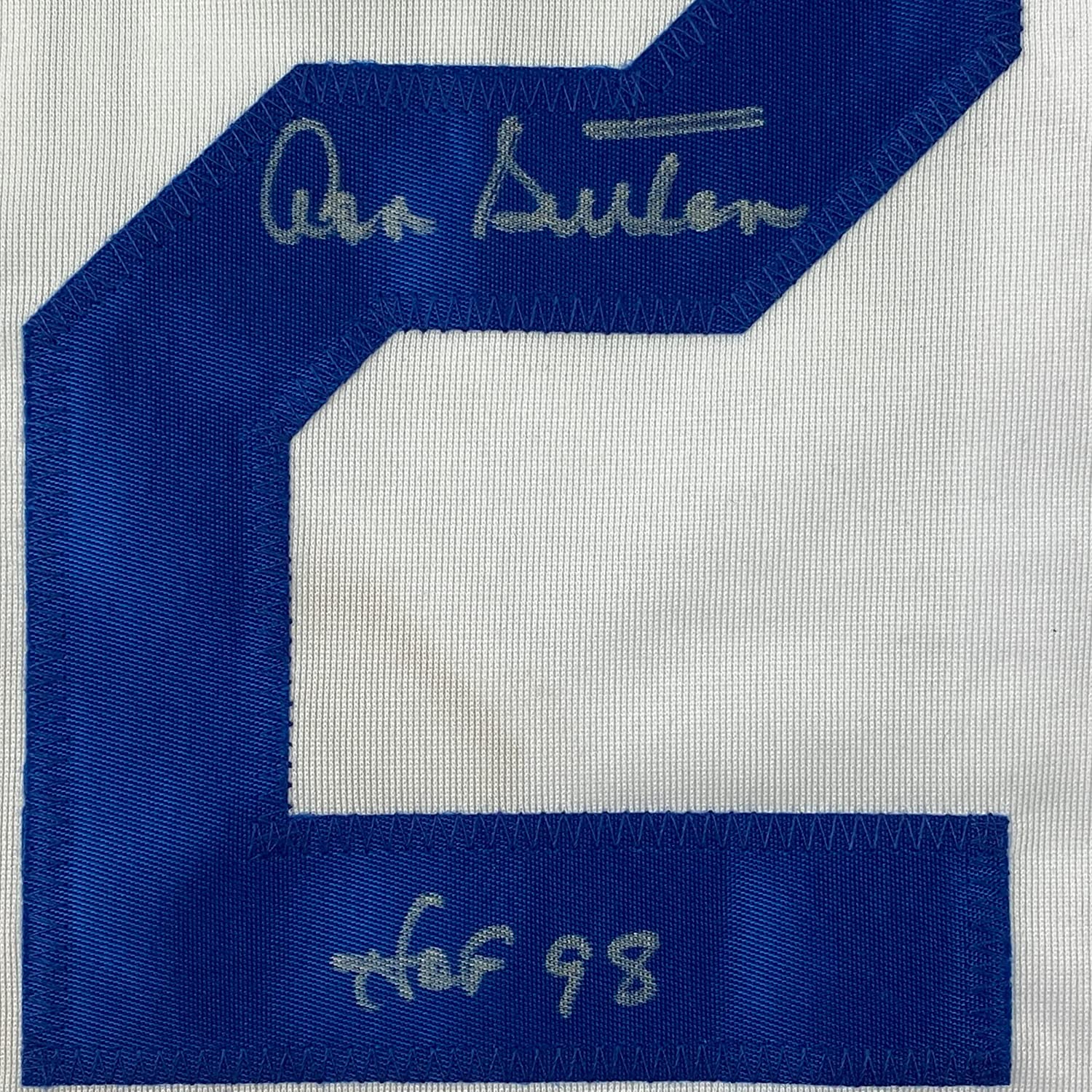 Framed Autographed/Signed Don Sutton HOF 98 35x39 Los Angeles LA White Baseball Jersey JSA COA - Image 2