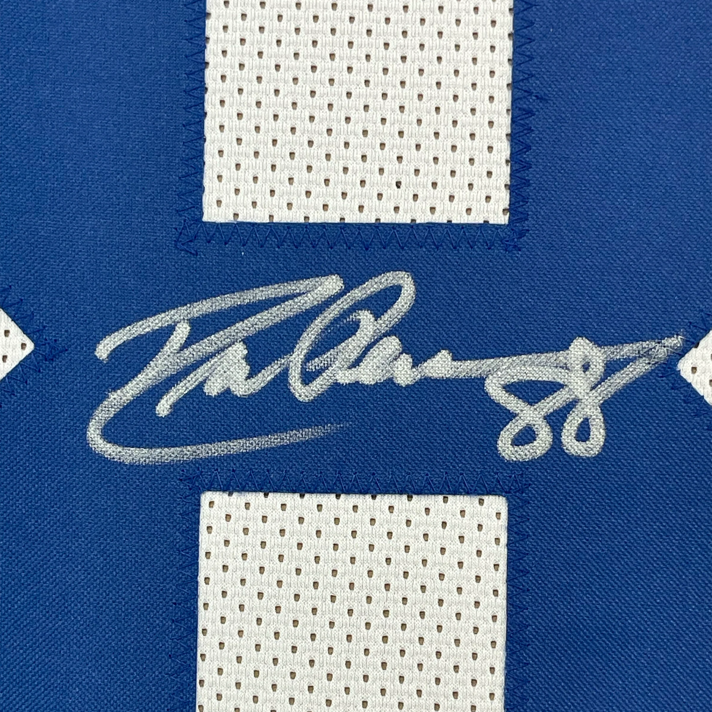 Framed Autographed/Signed Drew Pearson 35x39 Dallas White Football Jersey JSA COA - Image 2