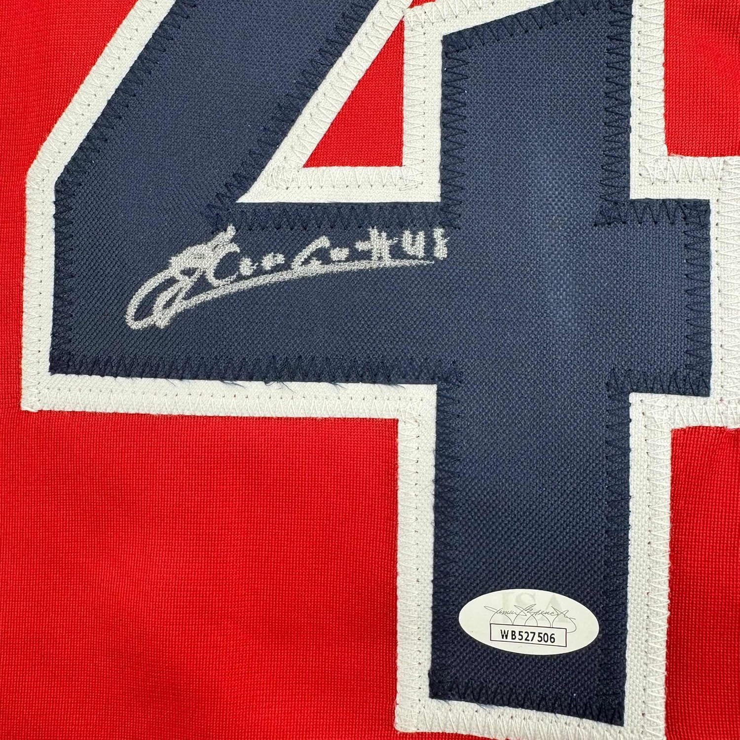 Framed Autographed/Signed Emmanuel Clase 35x39 Cleveland Red Baseball Jersey JSA COA - Image 2