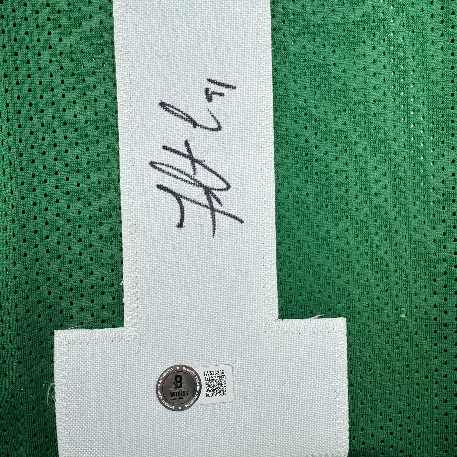 Framed Autographed/Signed Fletcher Cox 35x39 Philadelphia Kelly Green Football Jersey Beckett BAS COA - Image 2
