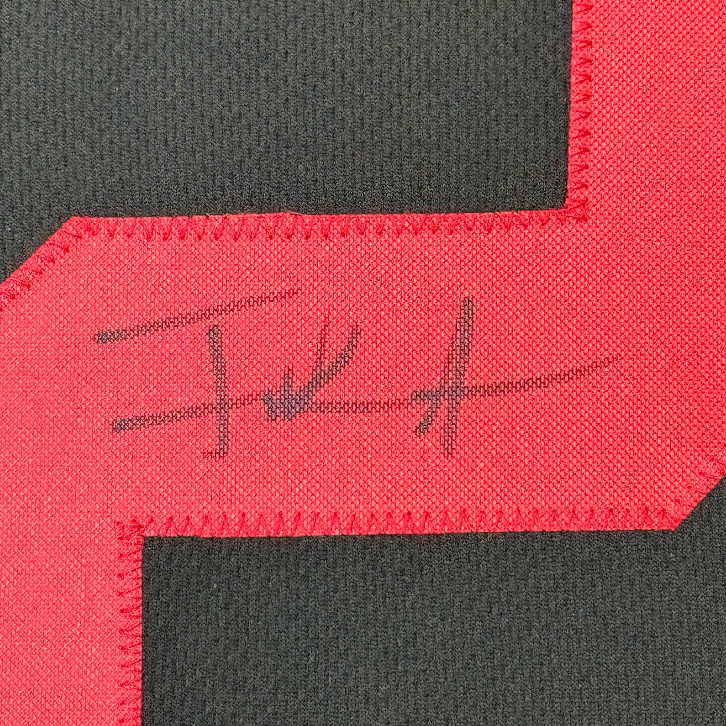 Framed Autographed/Signed Frank Gore 35x39 San Francisco Black Football Jersey Beckett BAS COA - Image 2