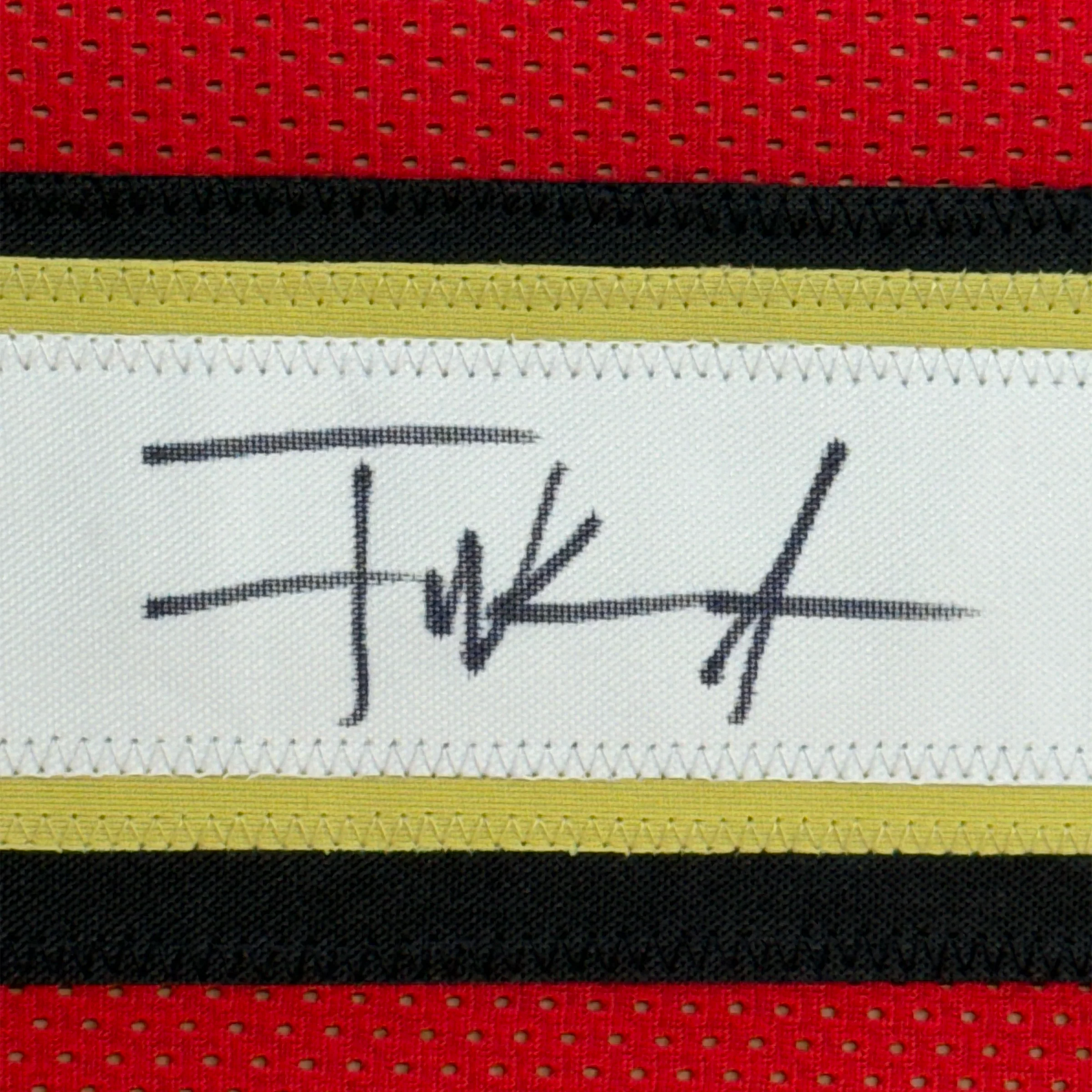 Framed Autographed/Signed Frank Gore 35x39 San Francisco Red Alternate Football Jersey Beckett BAS COA - Image 2