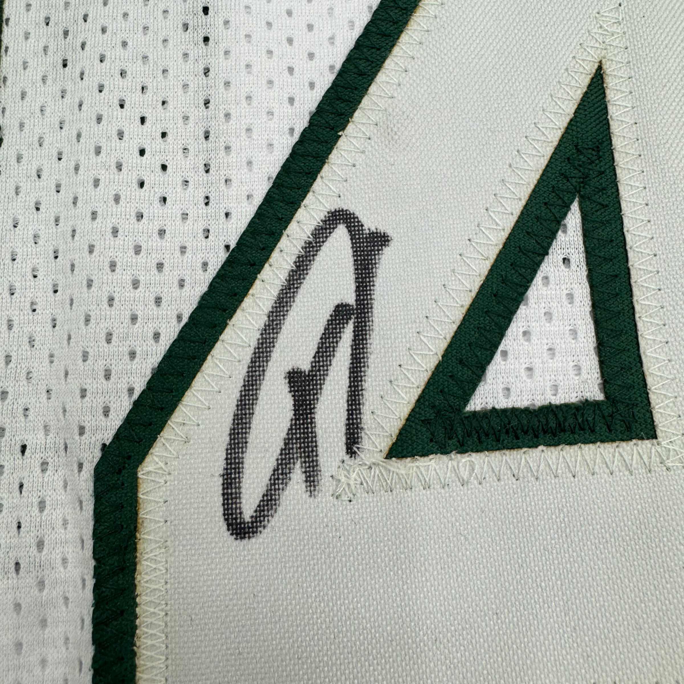 Framed Autographed/Signed Giannis Antetokounmpo 35x39 Milwaukee White Basketball Jersey JSA COA #2 - Image 2