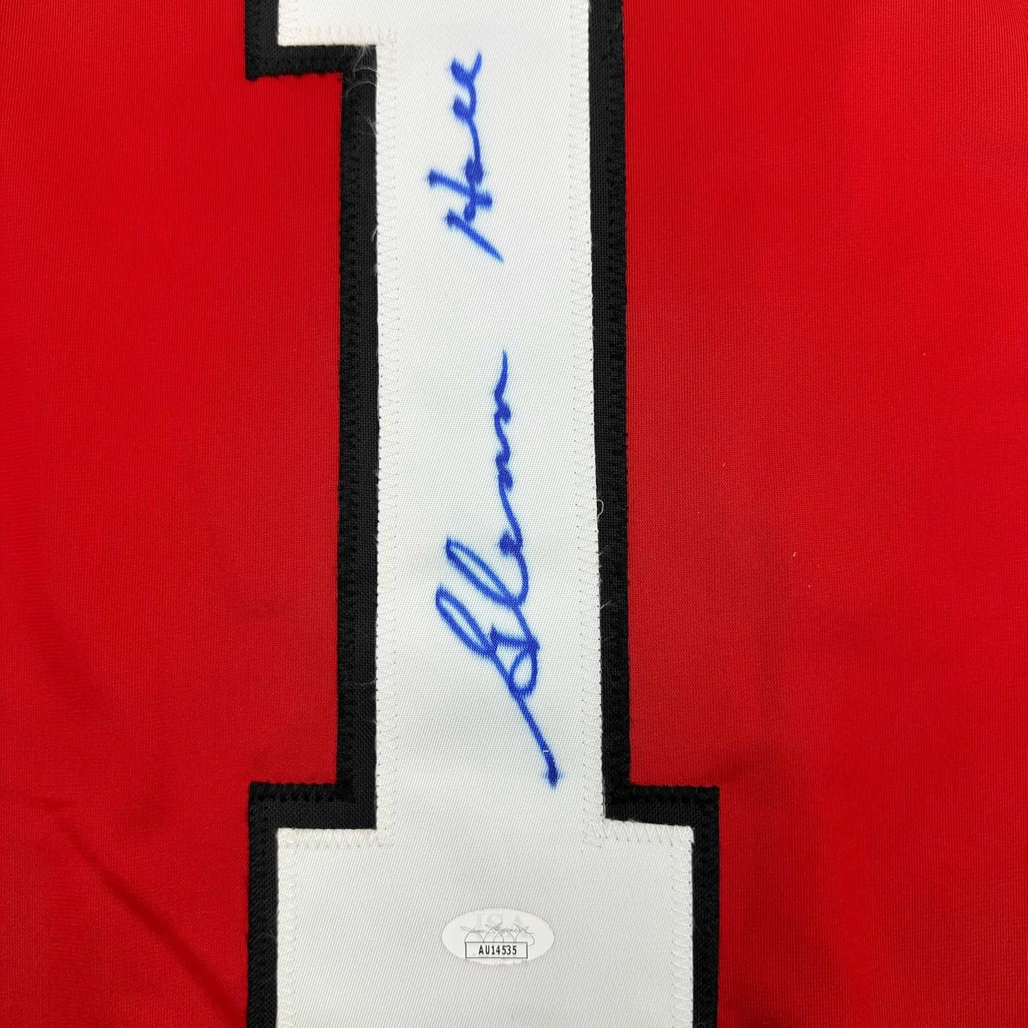 Framed Autographed/Signed Glenn Hall 35x39 Chicago Red Hockey Jersey JSA COA - Image 2