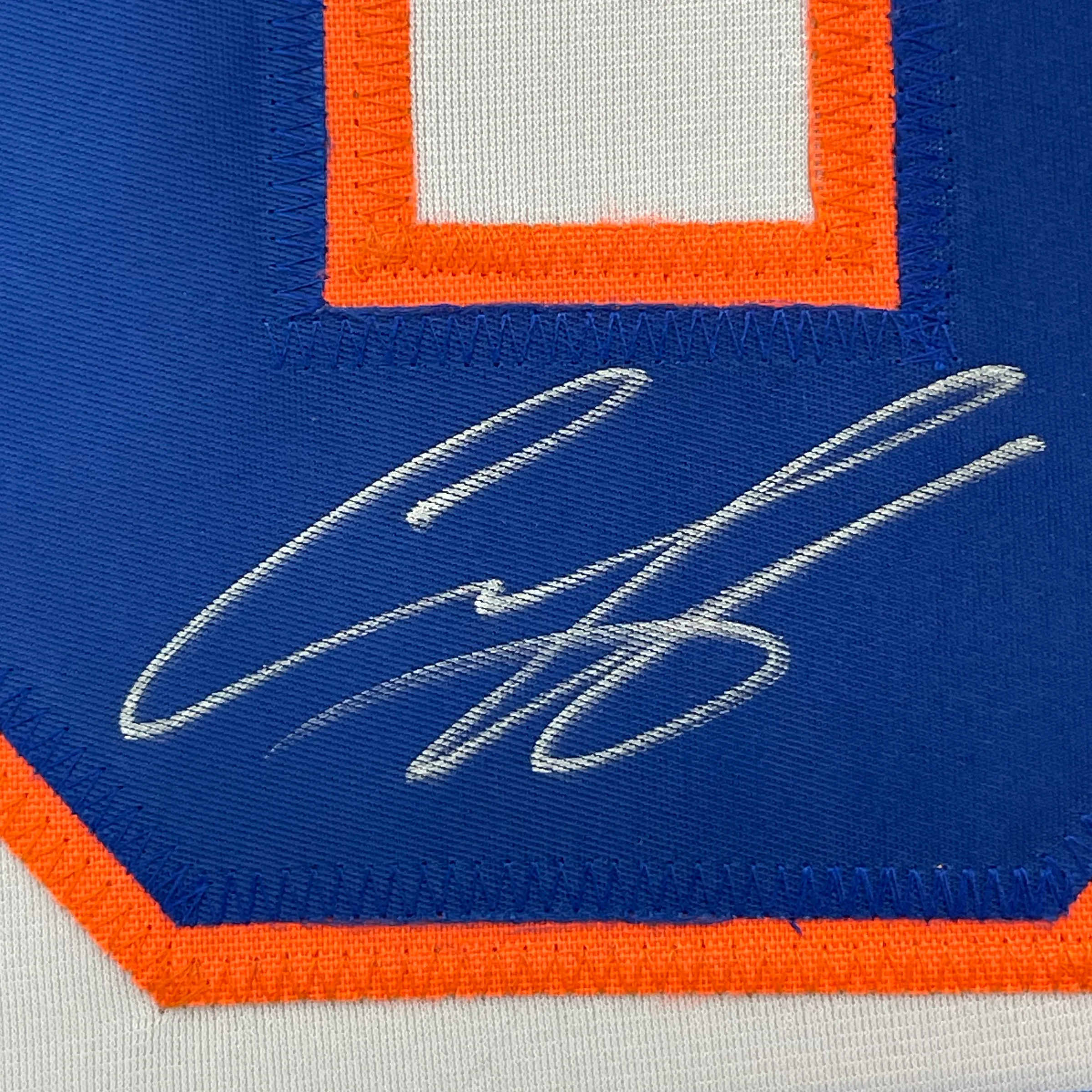 Framed Autographed/Signed Ilya Sorokin 35x39 New York White Hockey Jersey JSA COA - Image 2