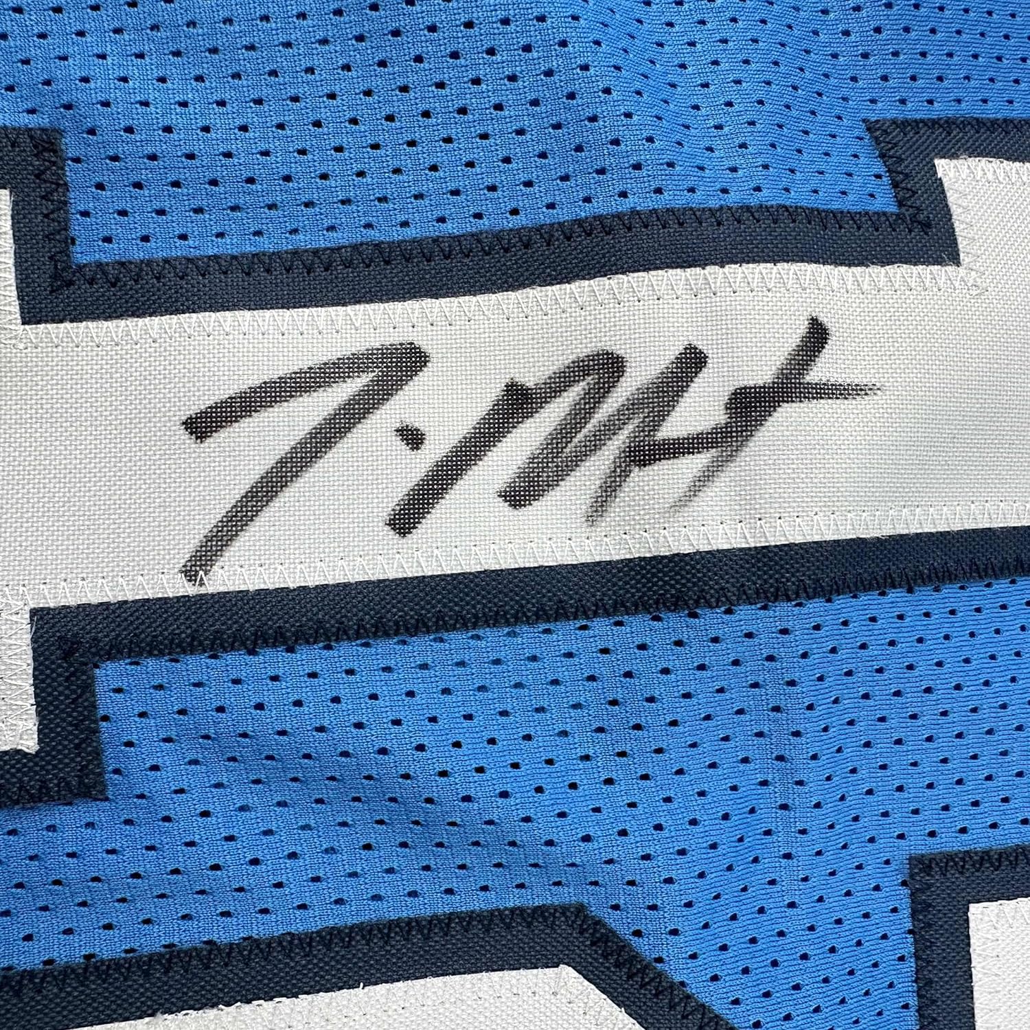 Framed Autographed/Signed Ja Morant 35x39 Memphis Light Blue Basketball Jersey JSA COA - Image 2
