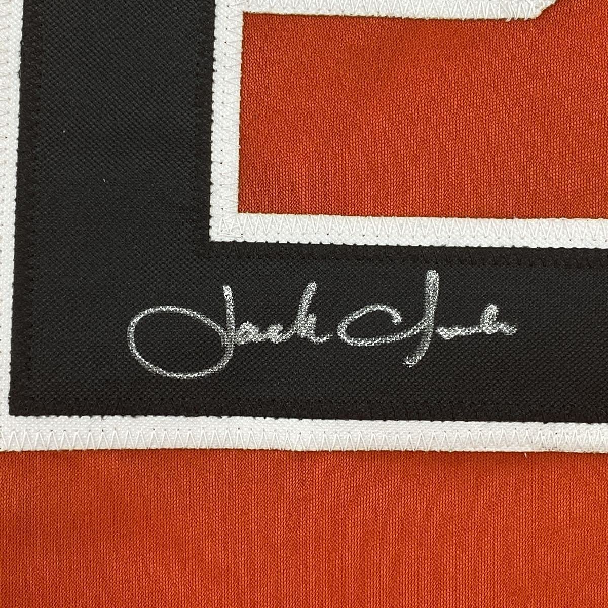 Framed Autographed/Signed Jack Clark 35x39 San Francisco Orange Baseball Jersey JSA COA - Image 2