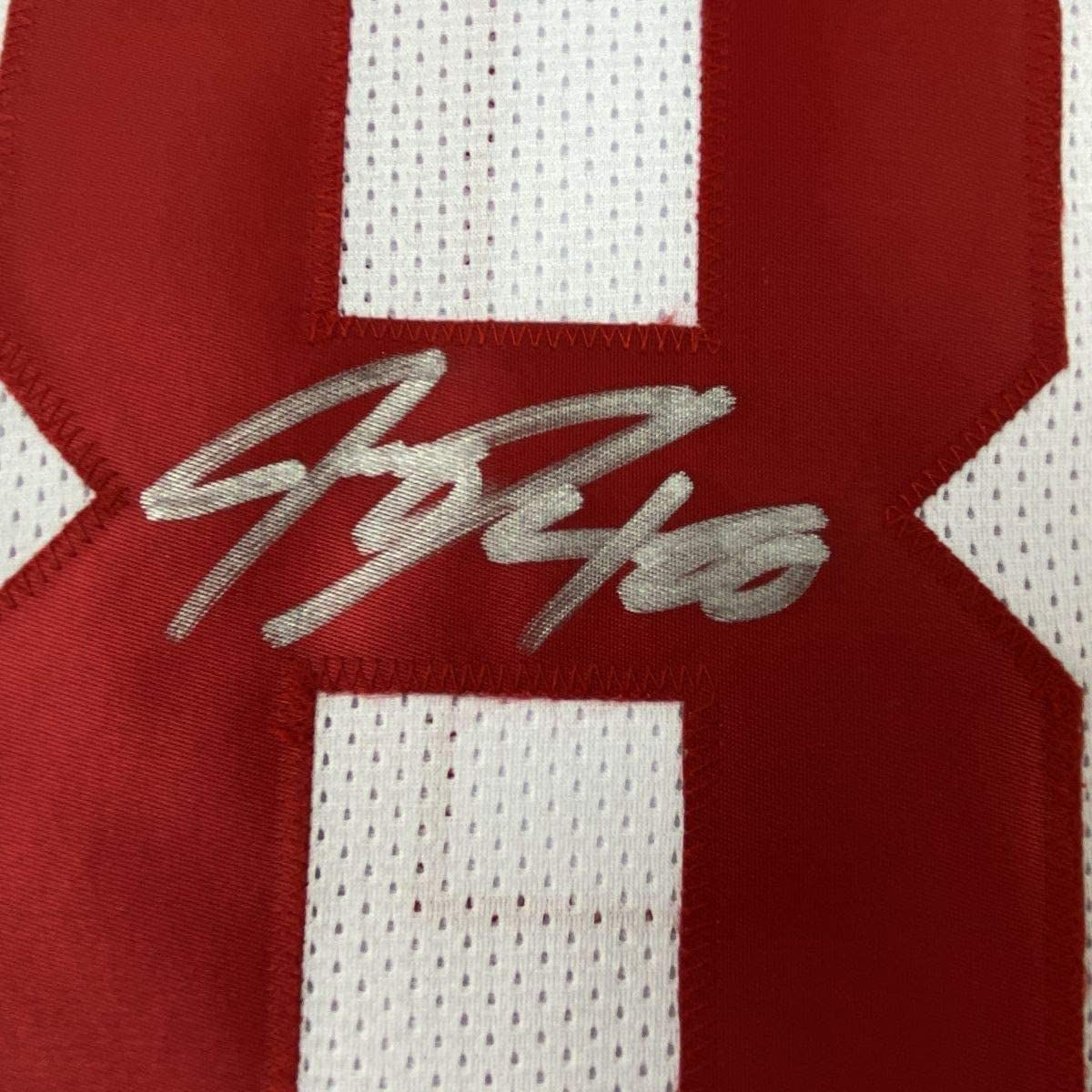 Framed Autographed/Signed Jeremy Shockey 35x39 New York White Football Jersey JSA COA - Image 2