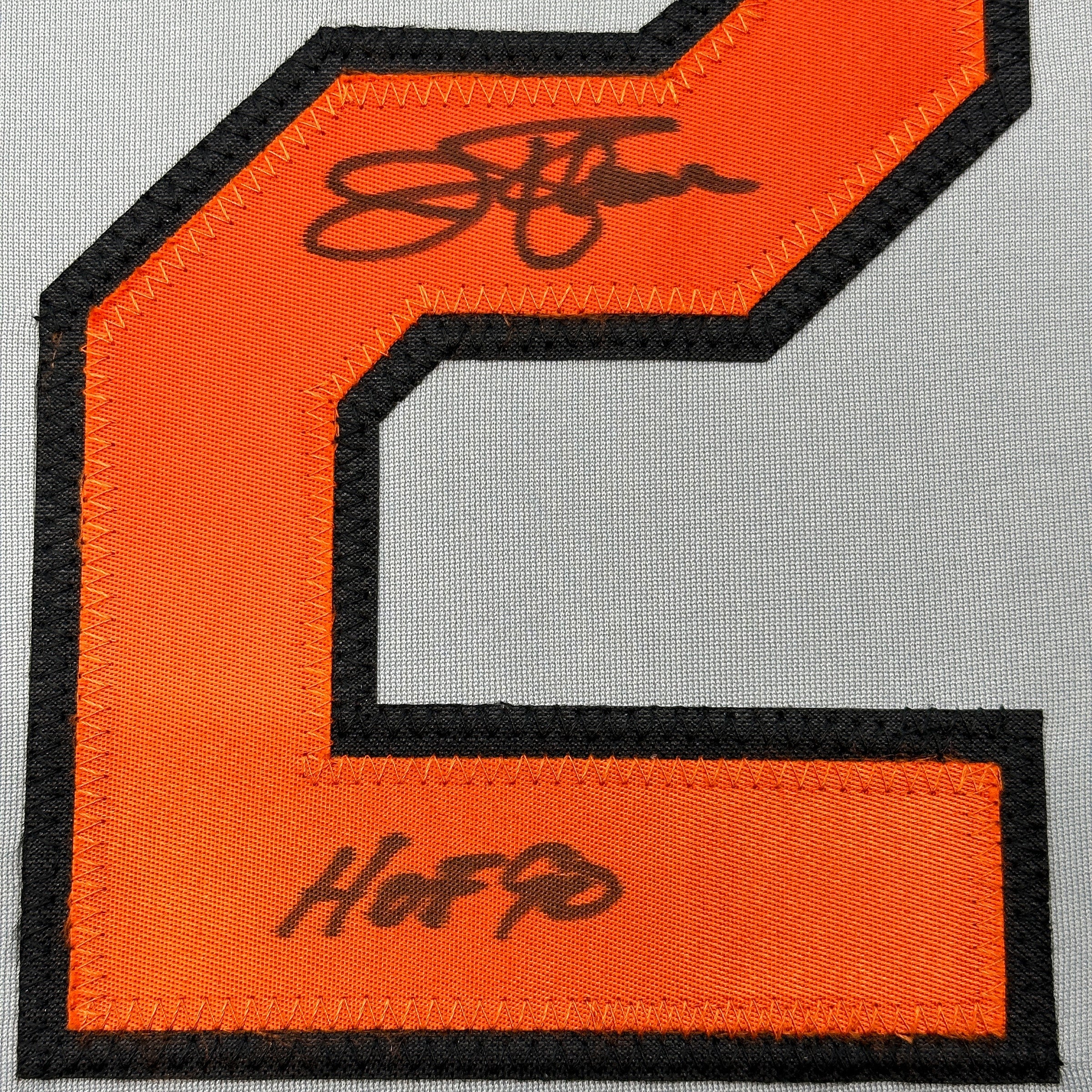 Framed Autographed/Signed Jim Palmer HOF 1990 35x39 Baltimore Grey Baseball Jersey JSA COA - Image 2