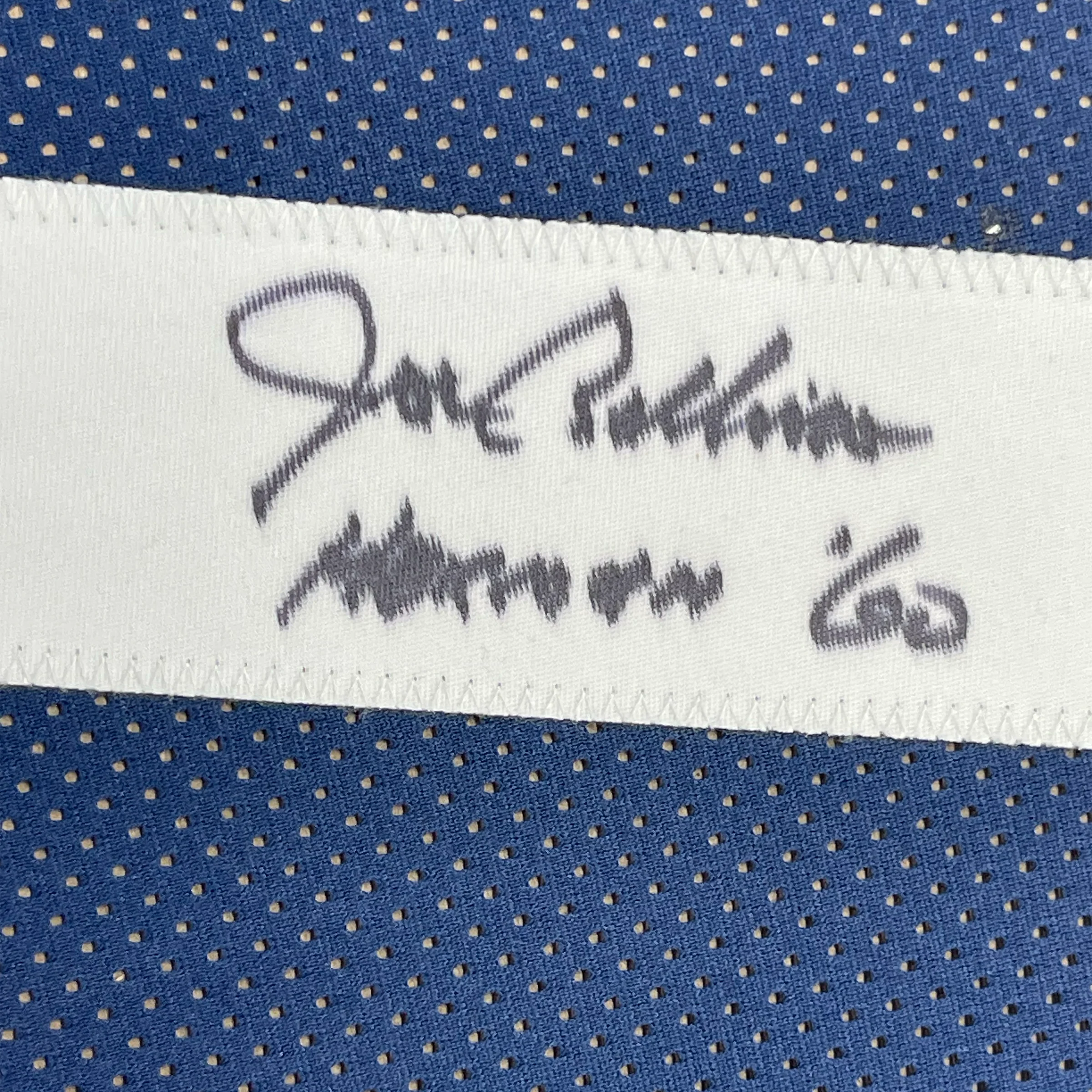 Framed Autographed/Signed Joe Bellino 35x39 Navy Blue College Football Jersey JSA COA - Image 2