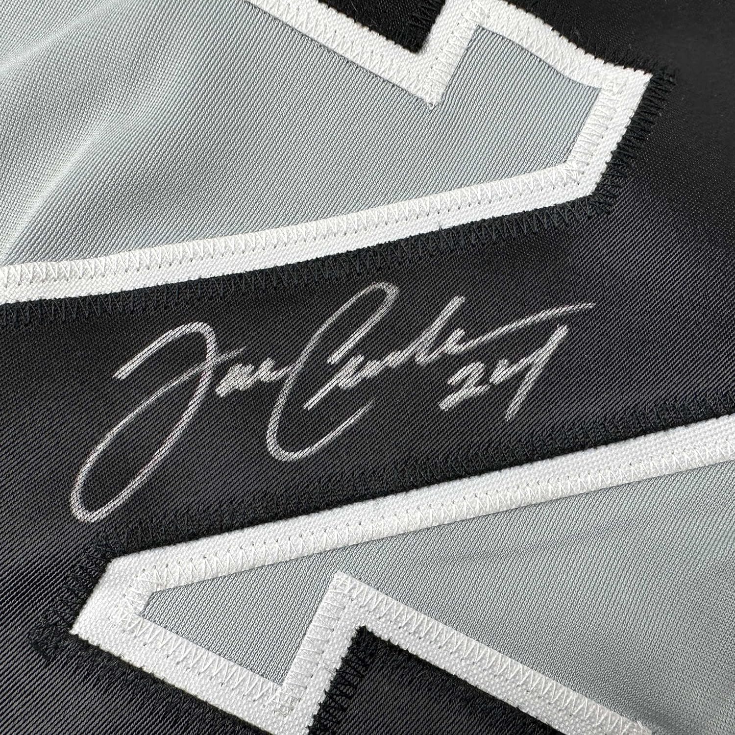 Framed Autographed/Signed Joe Crede 35x39 Chicago Grey Baseball Jersey Beckett BAS COA - Image 2
