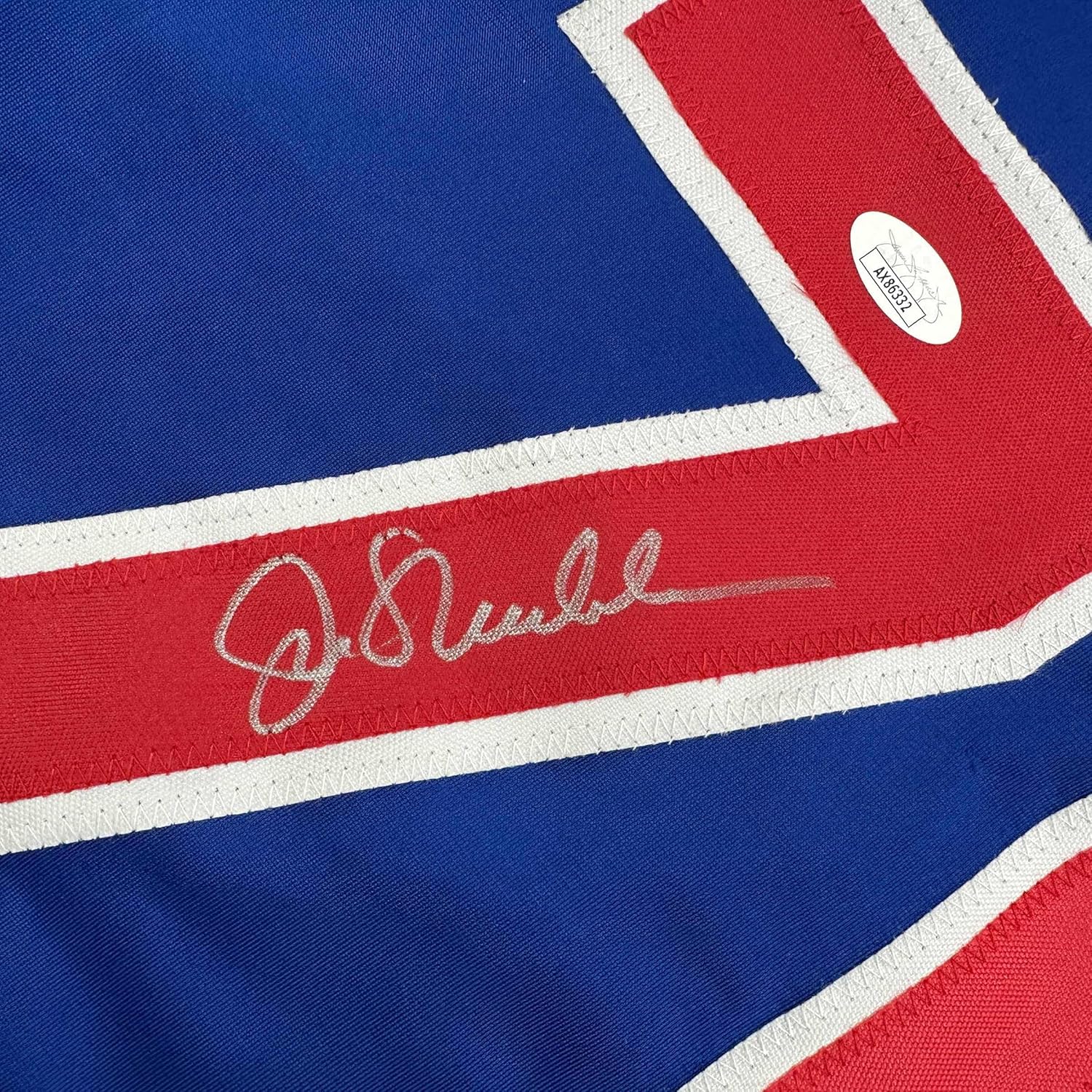 Framed Autographed/Signed Joe Maddon 35x39 Chicago Blue Baseball Jersey JSA COA - Image 2