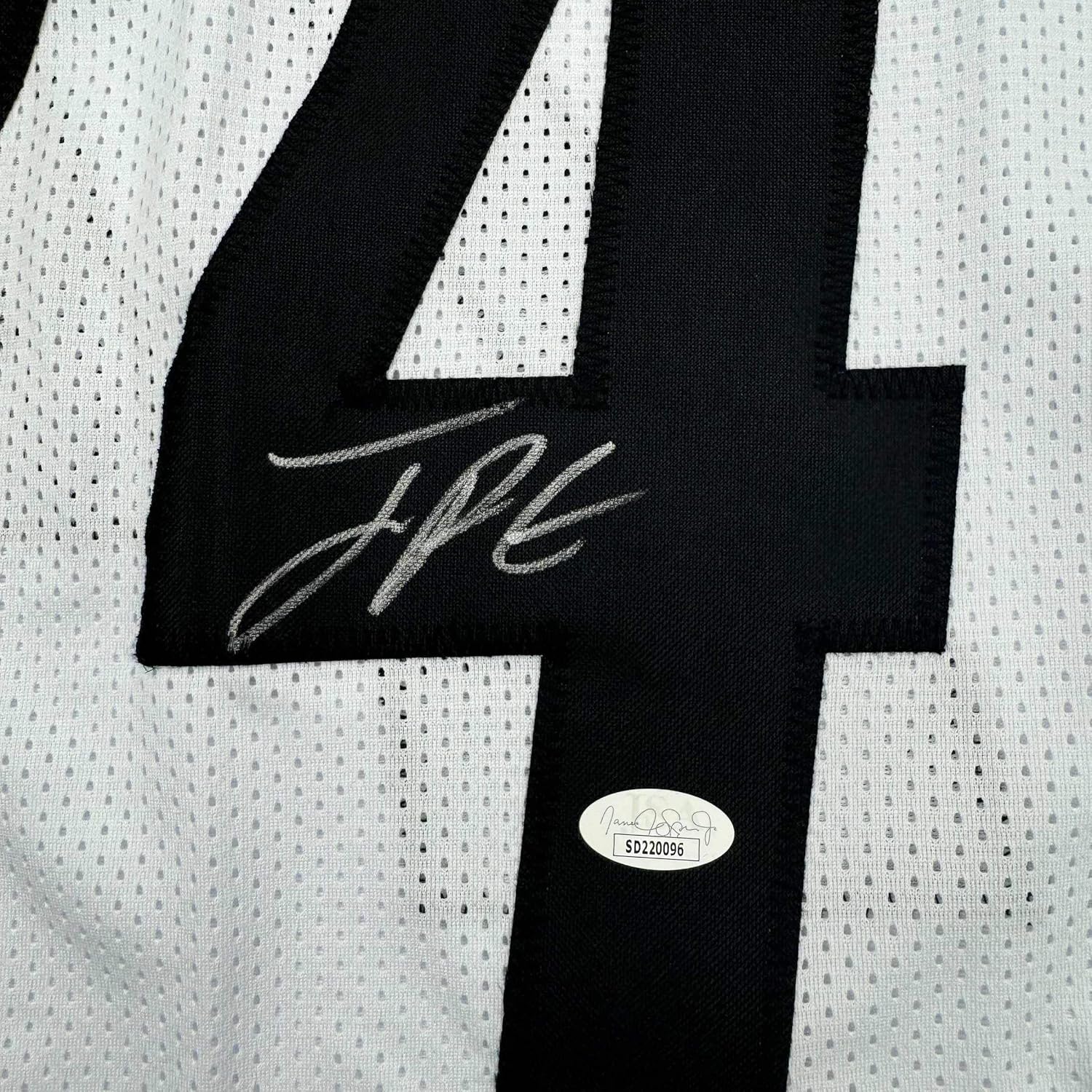 Framed Autographed/Signed Joey Porter Jr. 35x39 Pittsburgh White Football Jersey JSA COA - Image 2