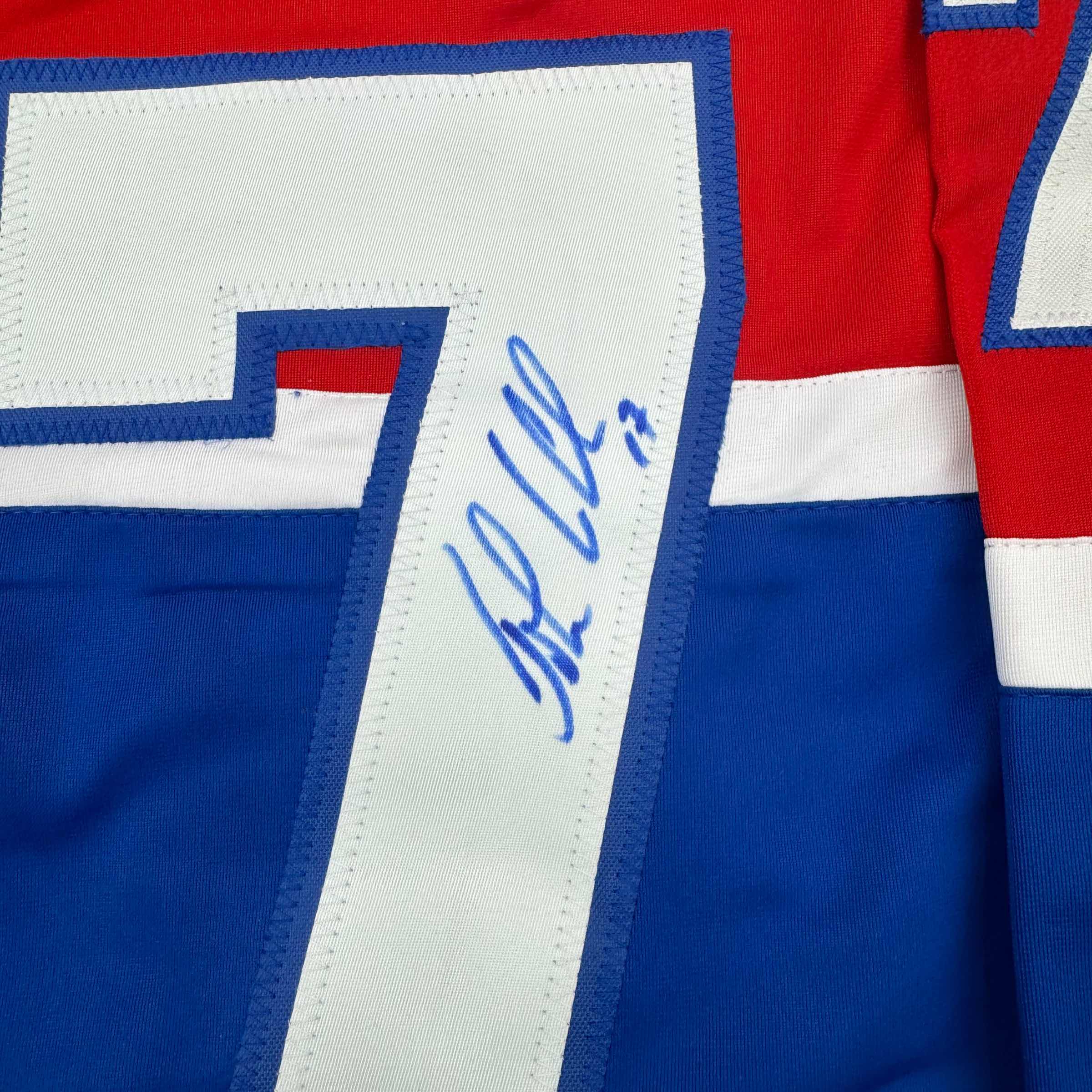 Framed Autographed/Signed John LeClair 35x39 Montreal Red Hockey Jersey JSA COA - Image 2