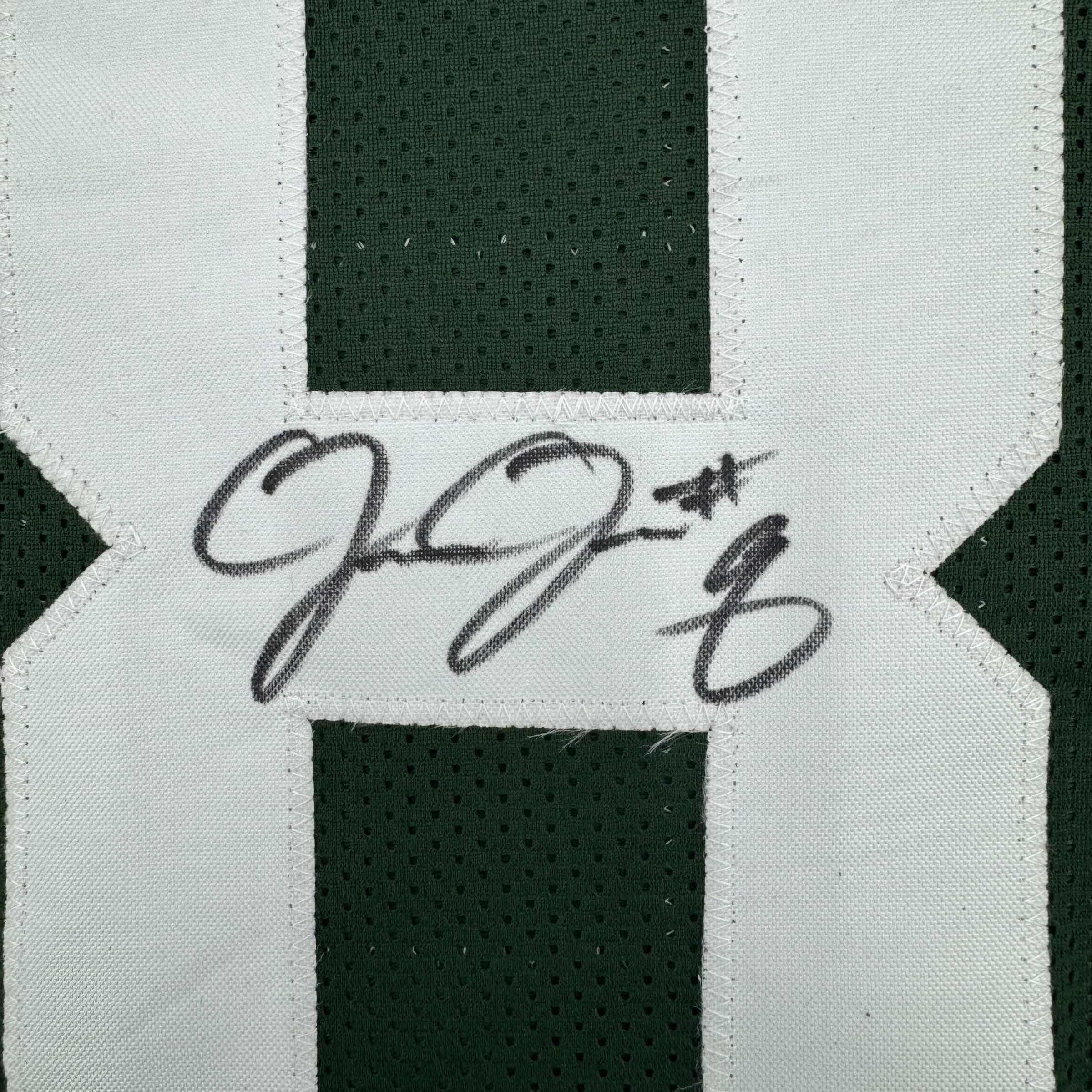 Framed Autographed/Signed Josh Jacobs 35x39 Green Bay Green Football Jersey Beckett BAS COA - Image 2