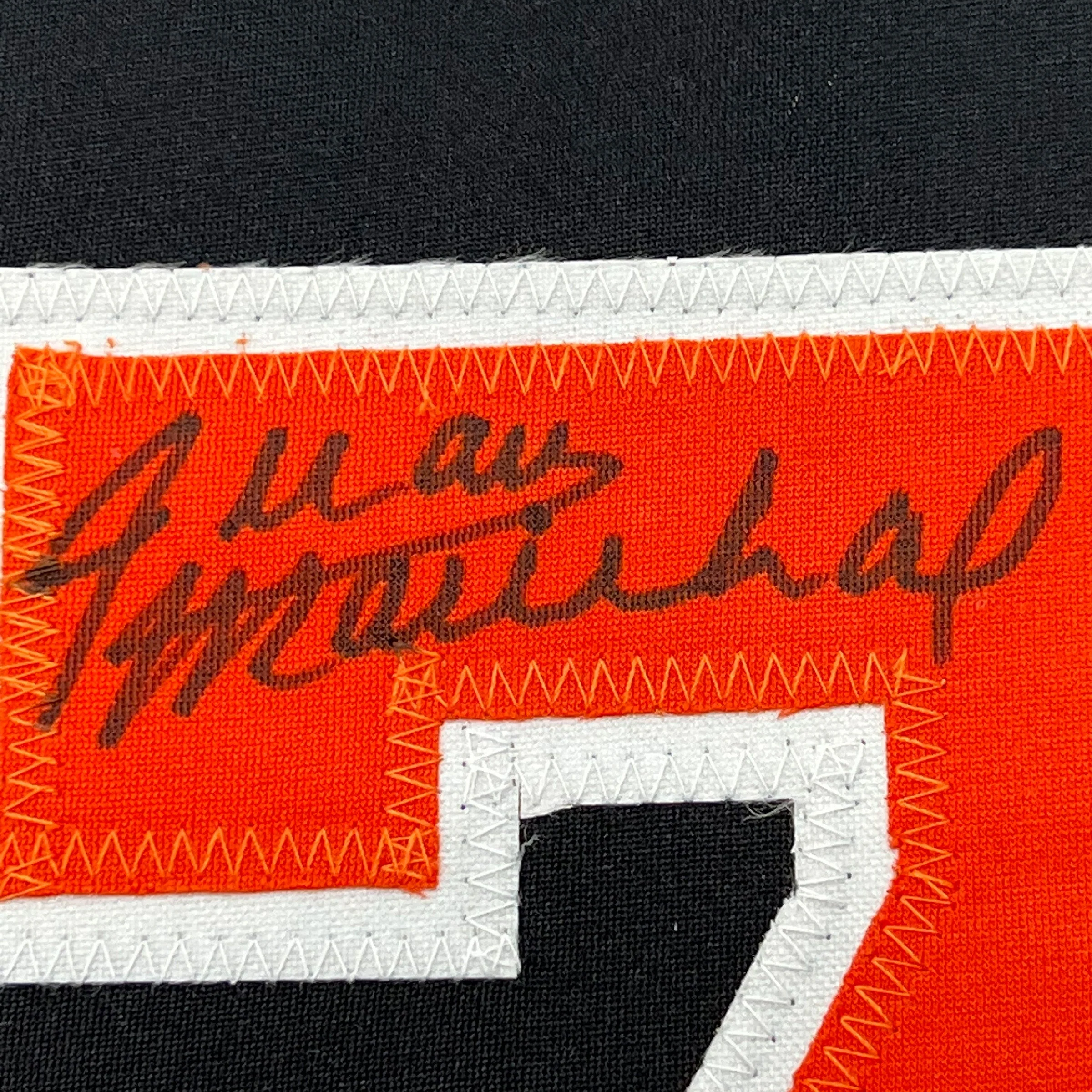 Framed Autographed/Signed Juan Marichal 35x39 San Francisco Black Baseball Jersey JSA COA - Image 2