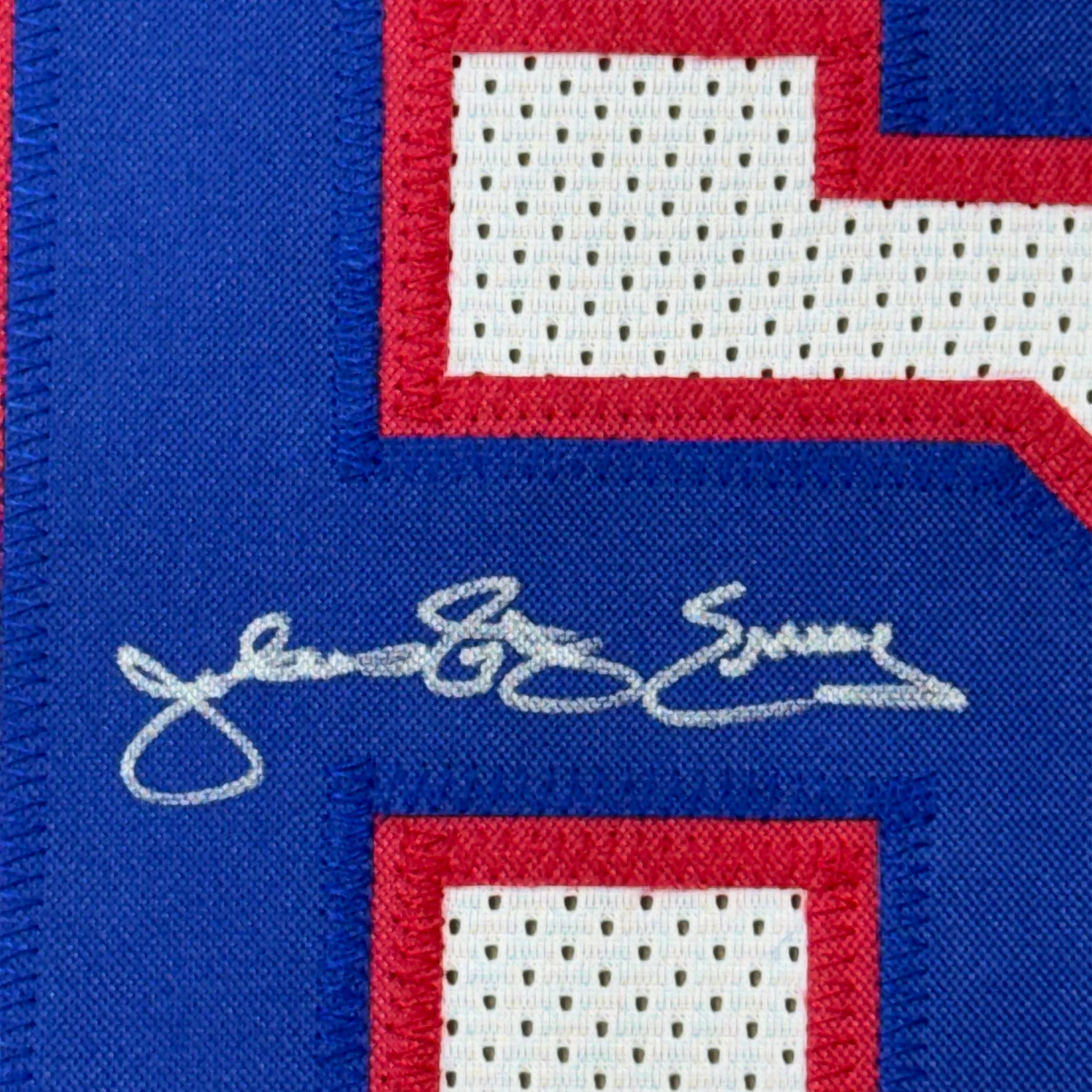 Framed Autographed/Signed Julius Erving Dr. J 35x39 Philadelphia White Basketball Jersey JSA COA - Image 2