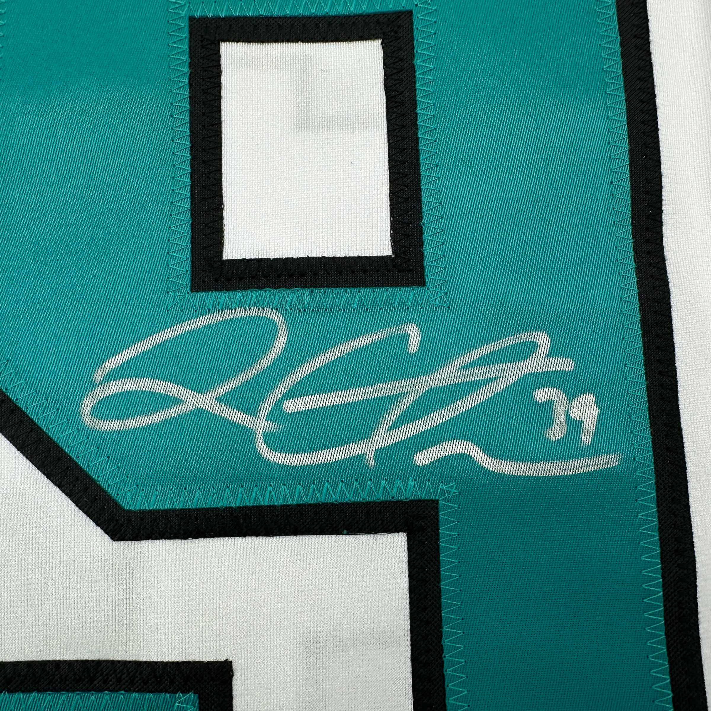 Framed Autographed/Signed Logan Couture 35x39 San Jose White Hockey Jersey JSA COA - Image 2