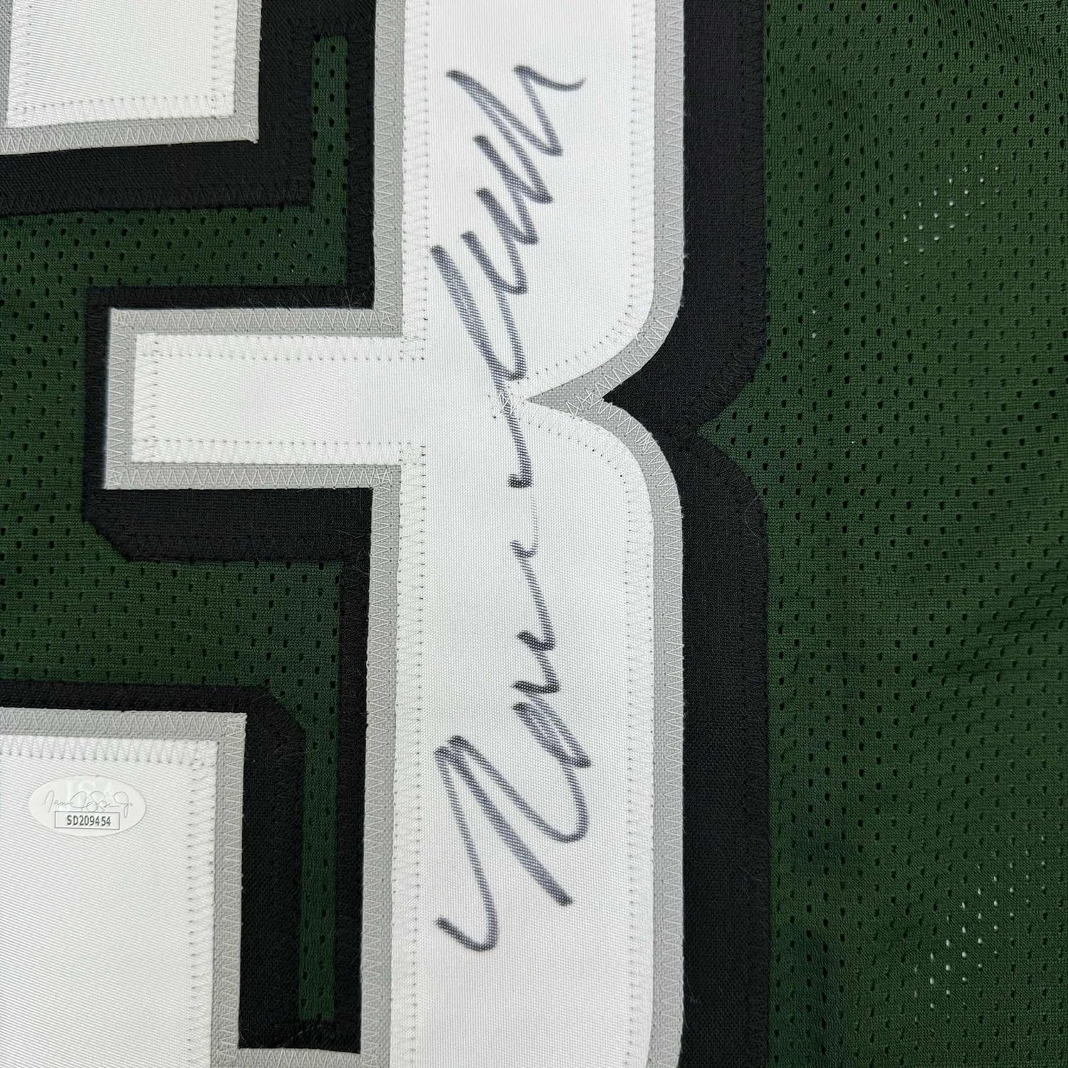 Framed Autographed/Signed Nolan Smith Jr. 35x39 Philadelphia Green Football Jersey JSA COA - Image 2