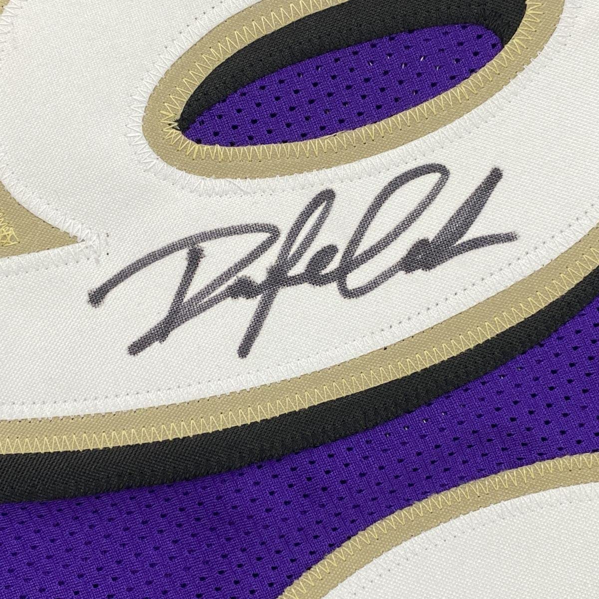 Framed Autographed/Signed Odafe Oweh 35x39 Baltimore Purple Football Jersey JSA COA - Image 2