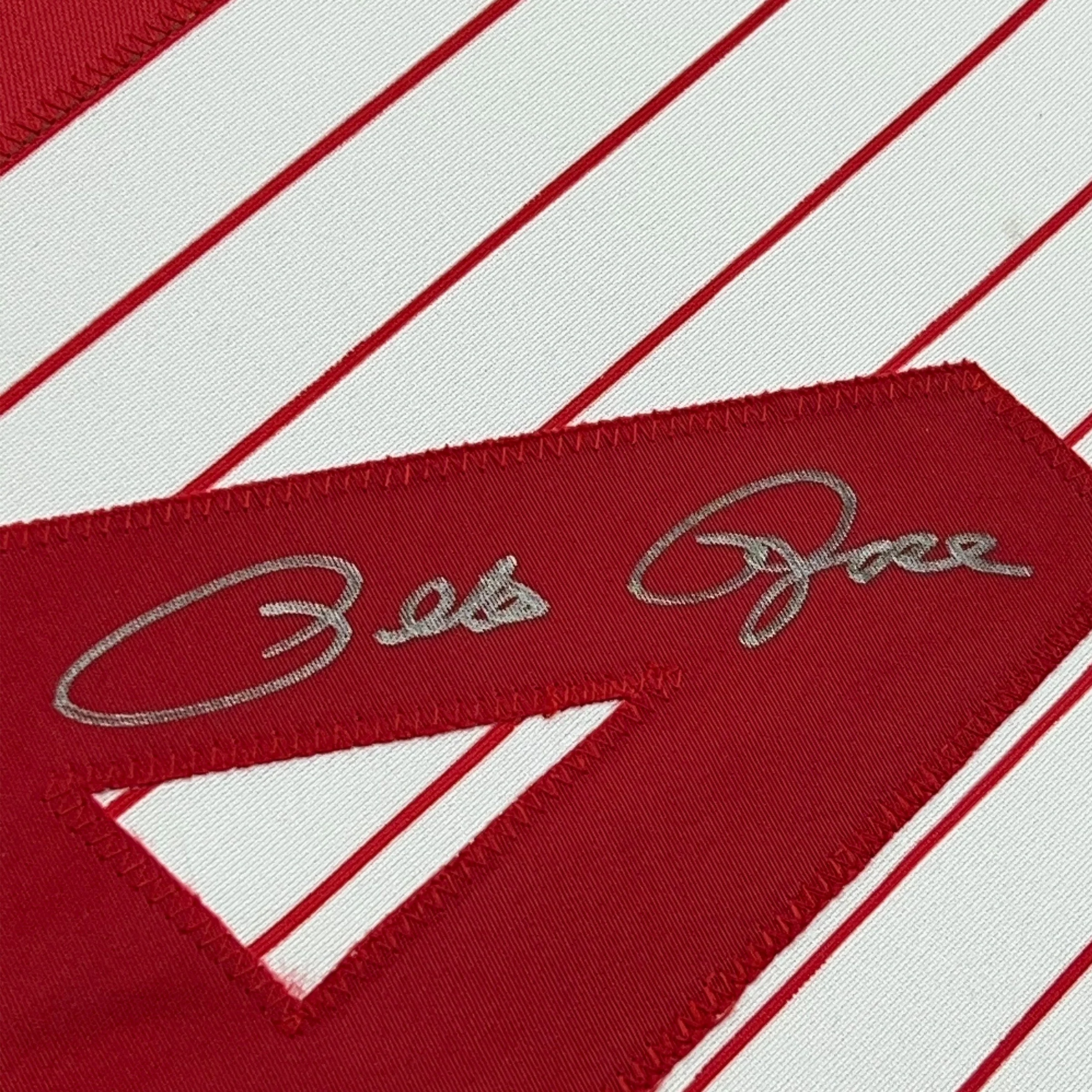 Framed Autographed/Signed Pete Rose 35x39 Cincinnati Pinstripe Baseball Jersey JSA COA - Image 2