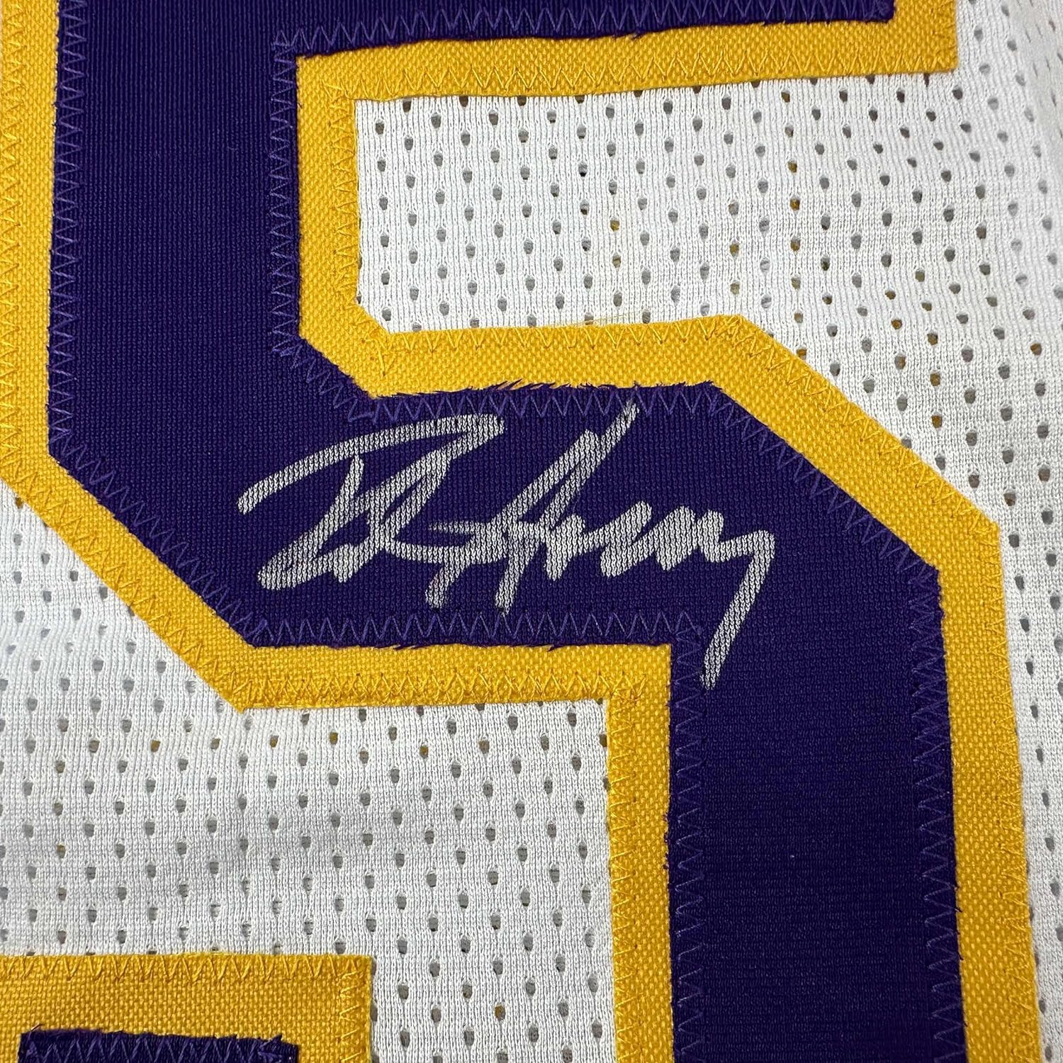 Framed Autographed/Signed Robert Horry 35x39 Los Angeles LA White Basketball Jersey Beckett BAS COA - Image 2