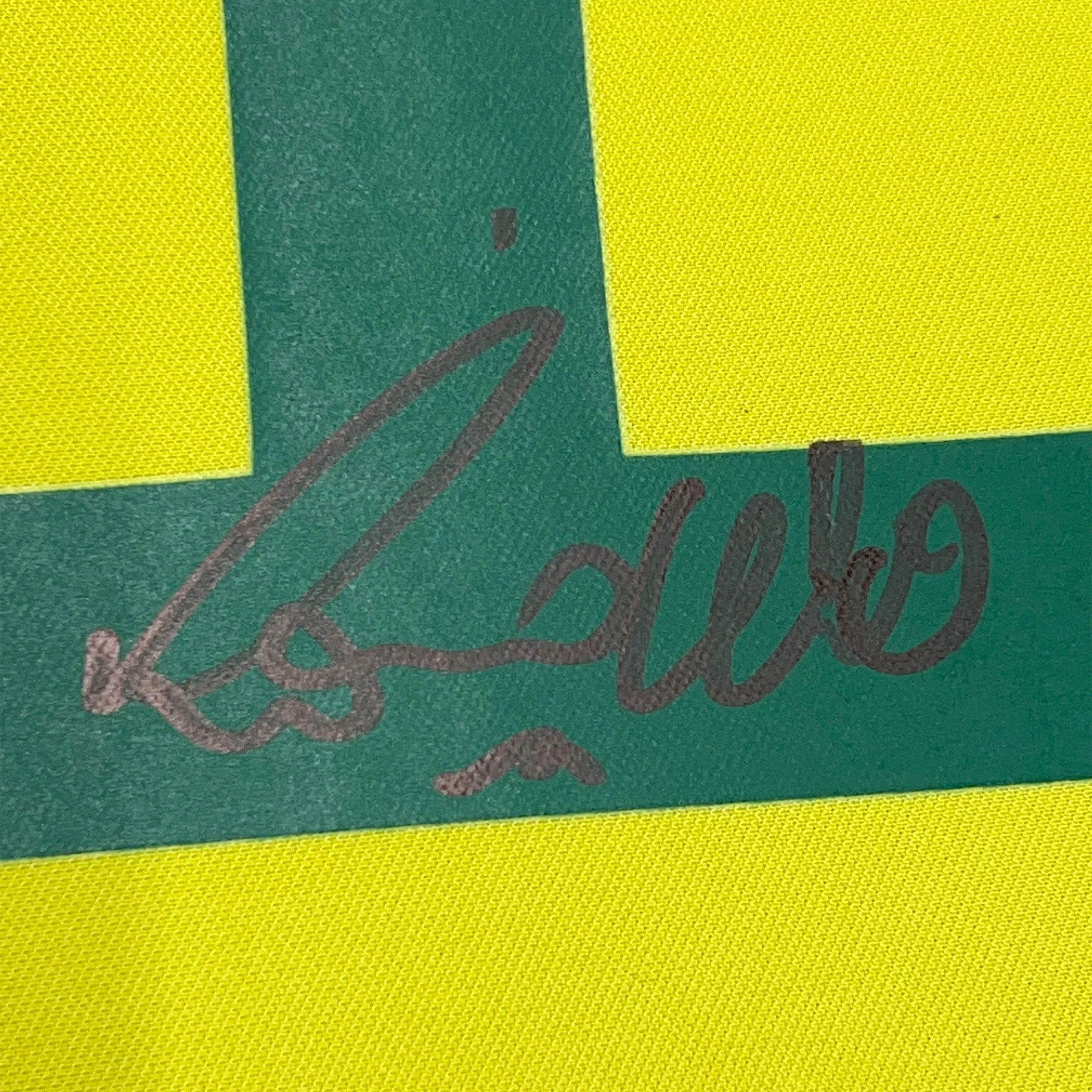 Framed Autographed/Signed Ronaldo Nazario 35x39 Brazil Yellow Soccer Jersey Beckett BAS COA - Image 2