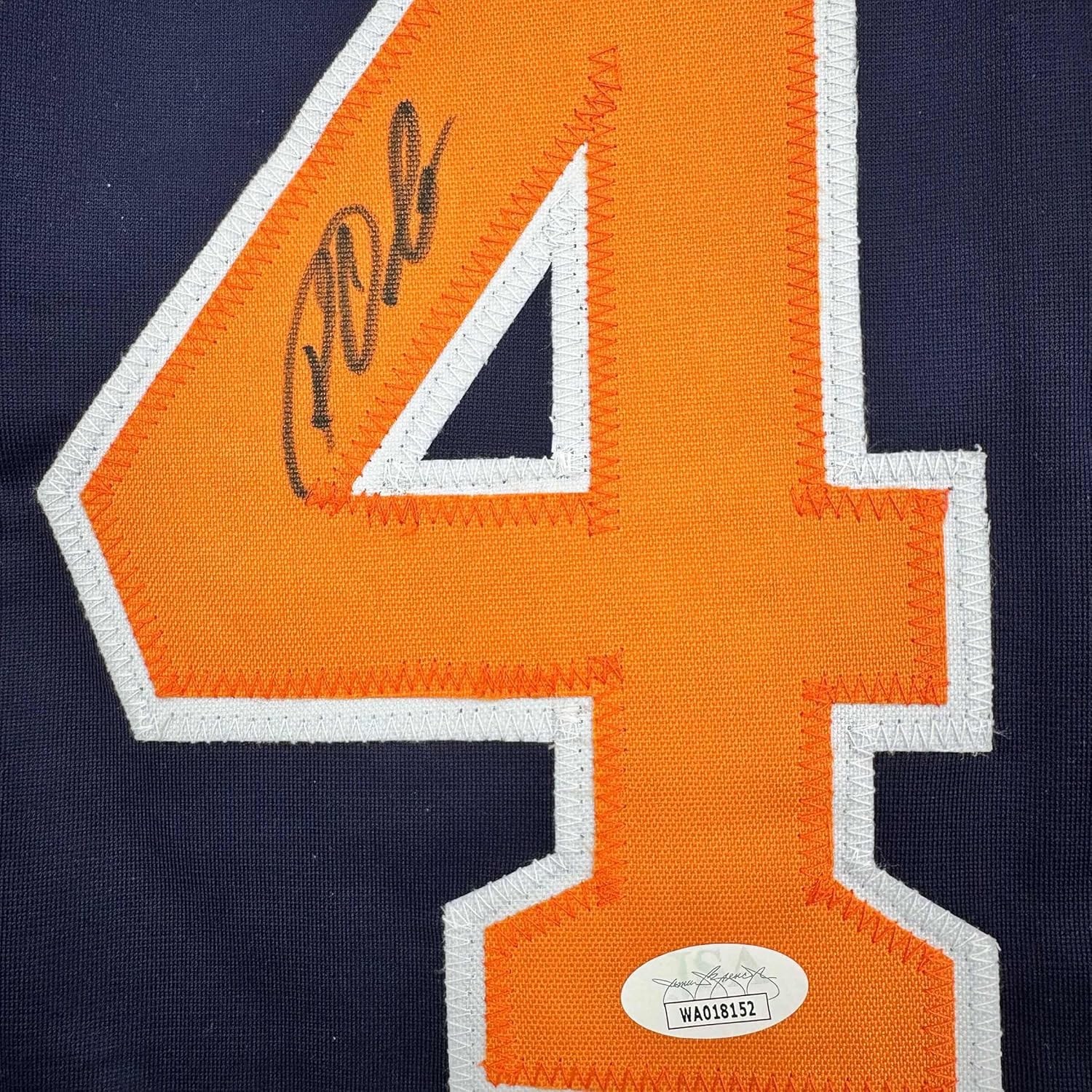 Framed Autographed/Signed Roy Oswalt 35x39 Houston Blue Baseball Jersey JSA COA - Image 2
