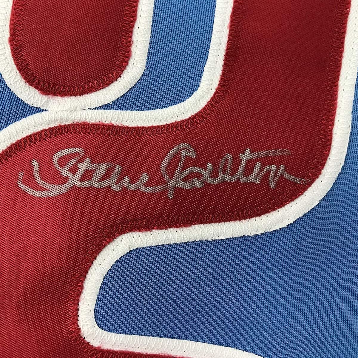 Framed Autographed/Signed Steve Carlton 35x39 Philadelphia Retro Blue Baseball Jersey JSA COA - Image 2