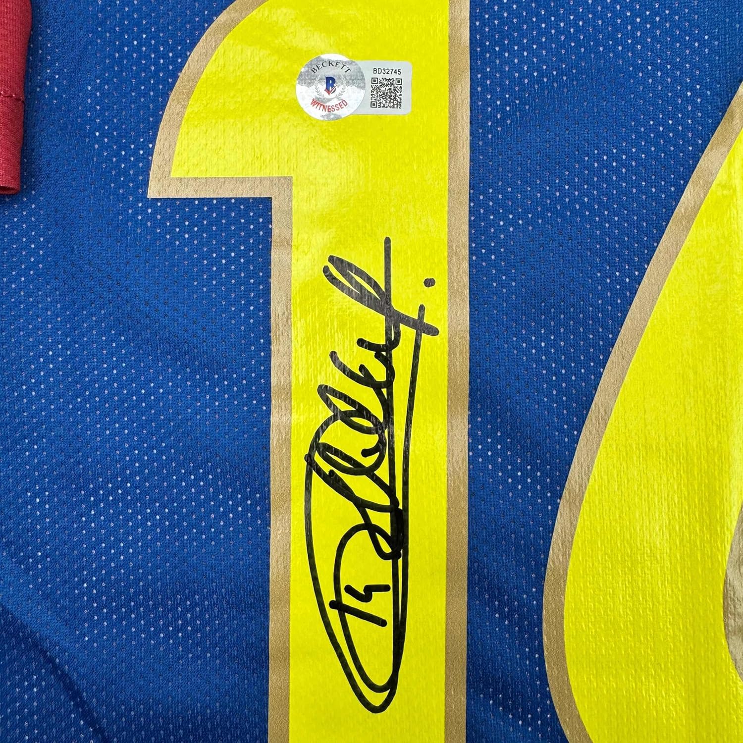 Framed Autographed/Signed Thierry Henry 35x39 FC Barcelona Blue Soccer Jersey Beckett BAS COA - Image 2