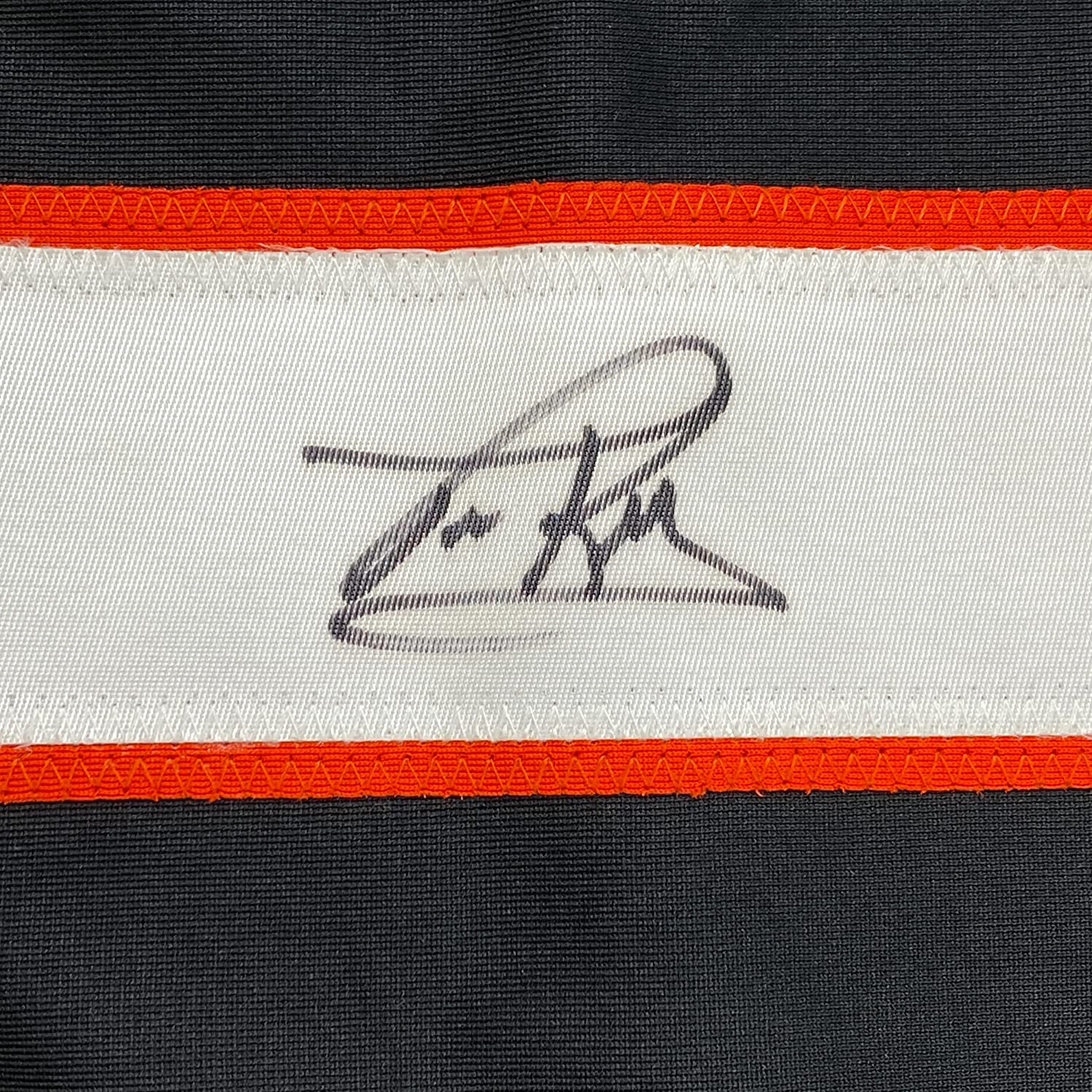 Framed Autographed/Signed Tim Kerr 35x39 Philadelphia Black Hockey Jersey JSA COA - Image 2