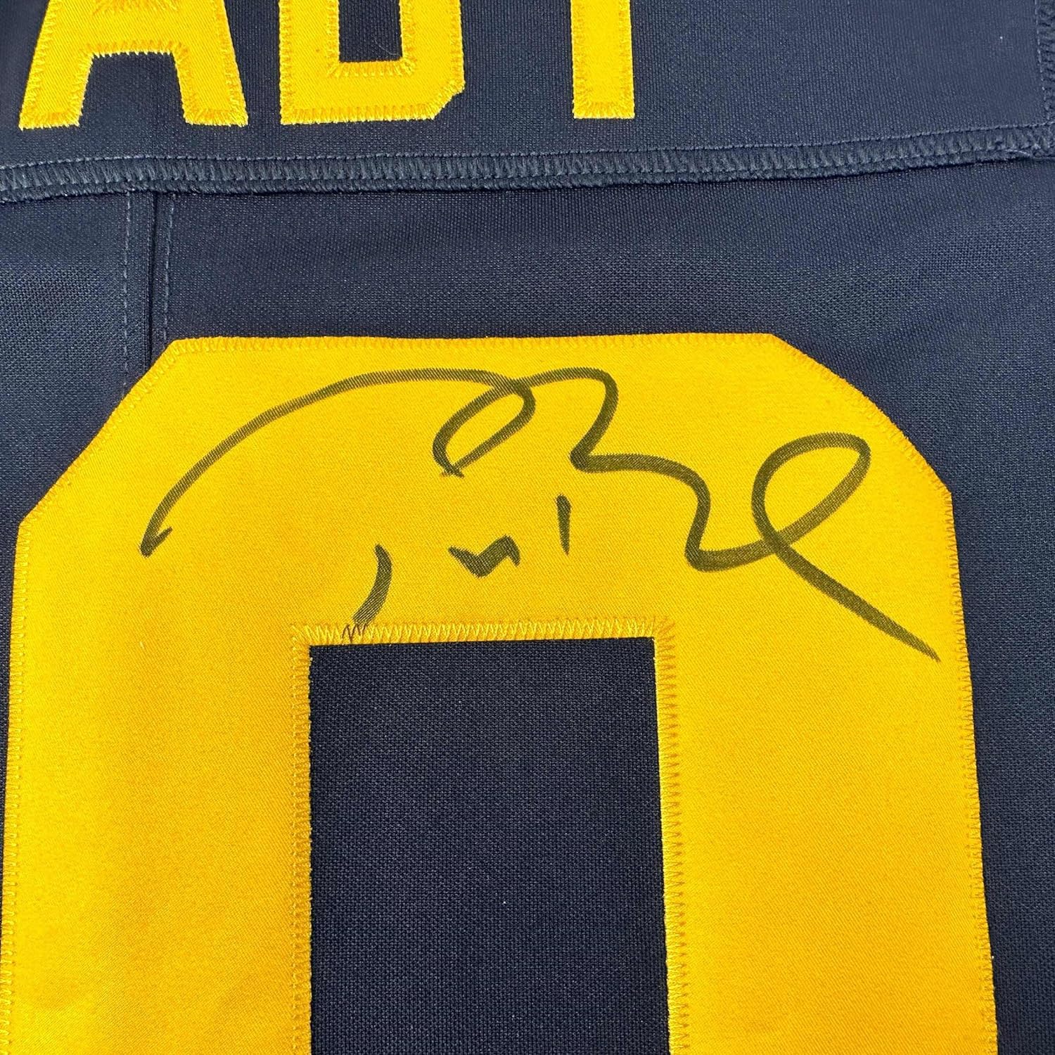 Framed Autographed/Signed Tom Brady 35x39 Michigan Wolverines Blue Authentic Limited Football Jersey Fanatics COA - Image 2