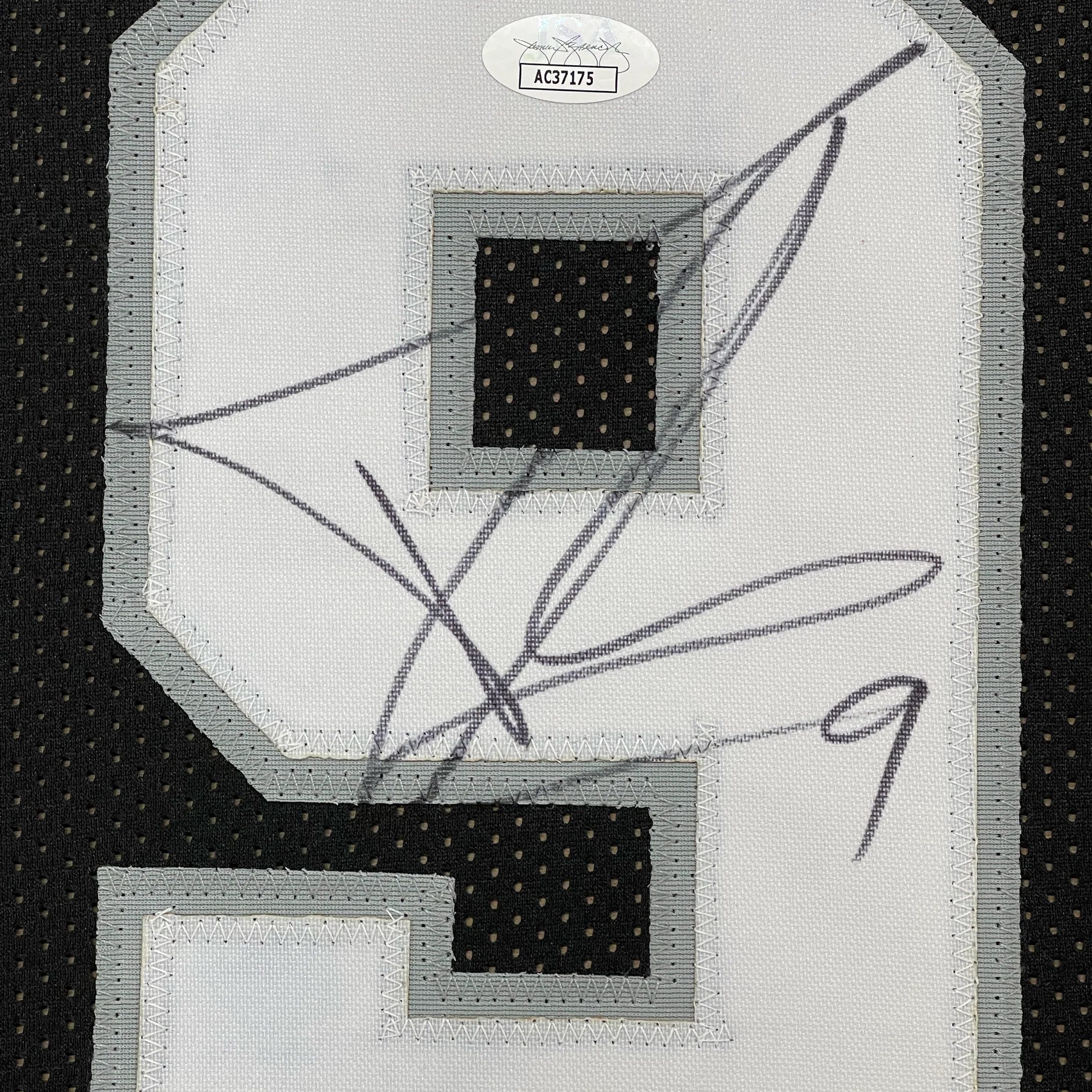 Framed Autographed/Signed Tony Parker 35x39 San Antonio Black Basketball Jersey JSA COA - Image 2