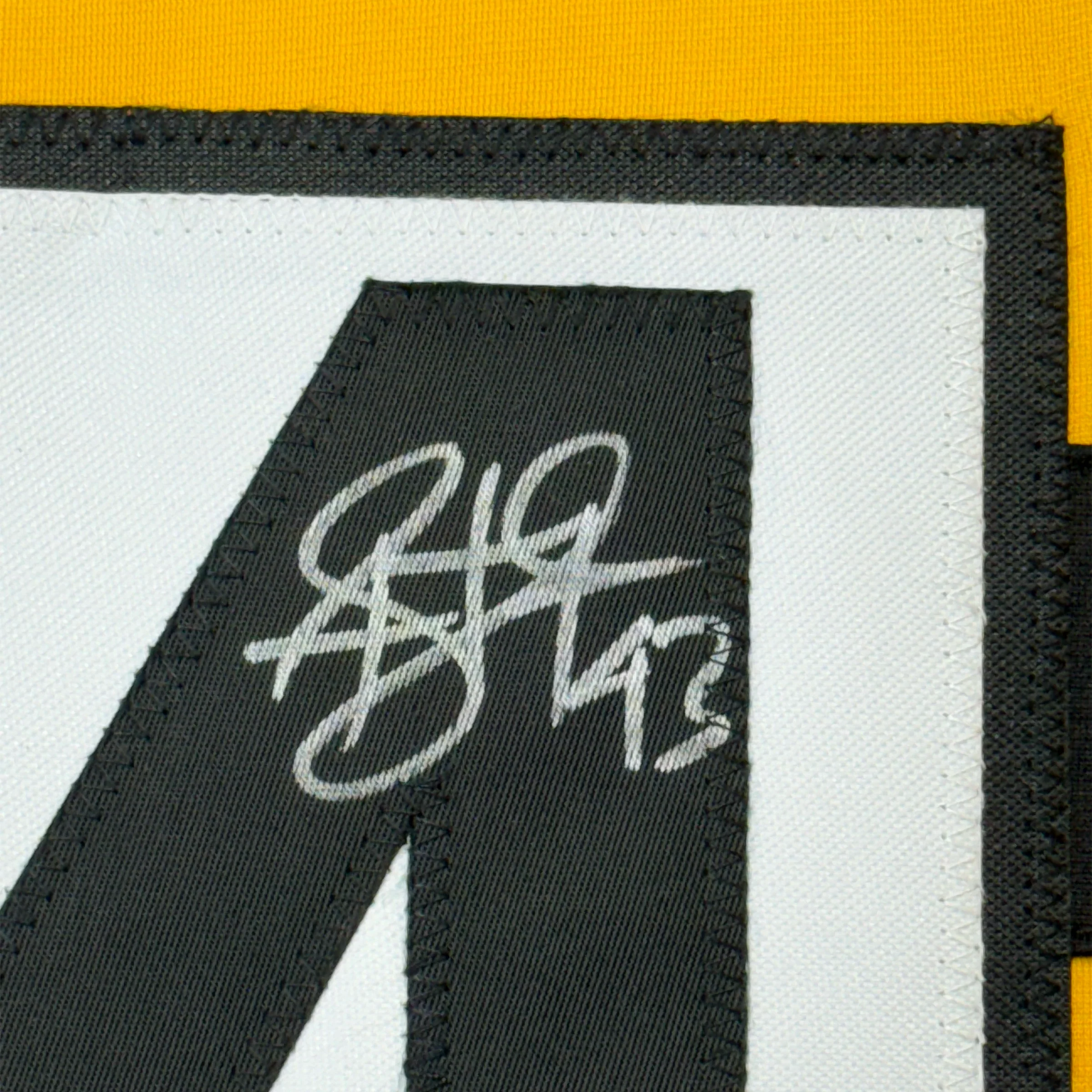 Framed Autographed/Signed Troy Polamalu 35x39 Pittsburgh Bumble Bee Football Jersey Beckett BAS COA - Image 2