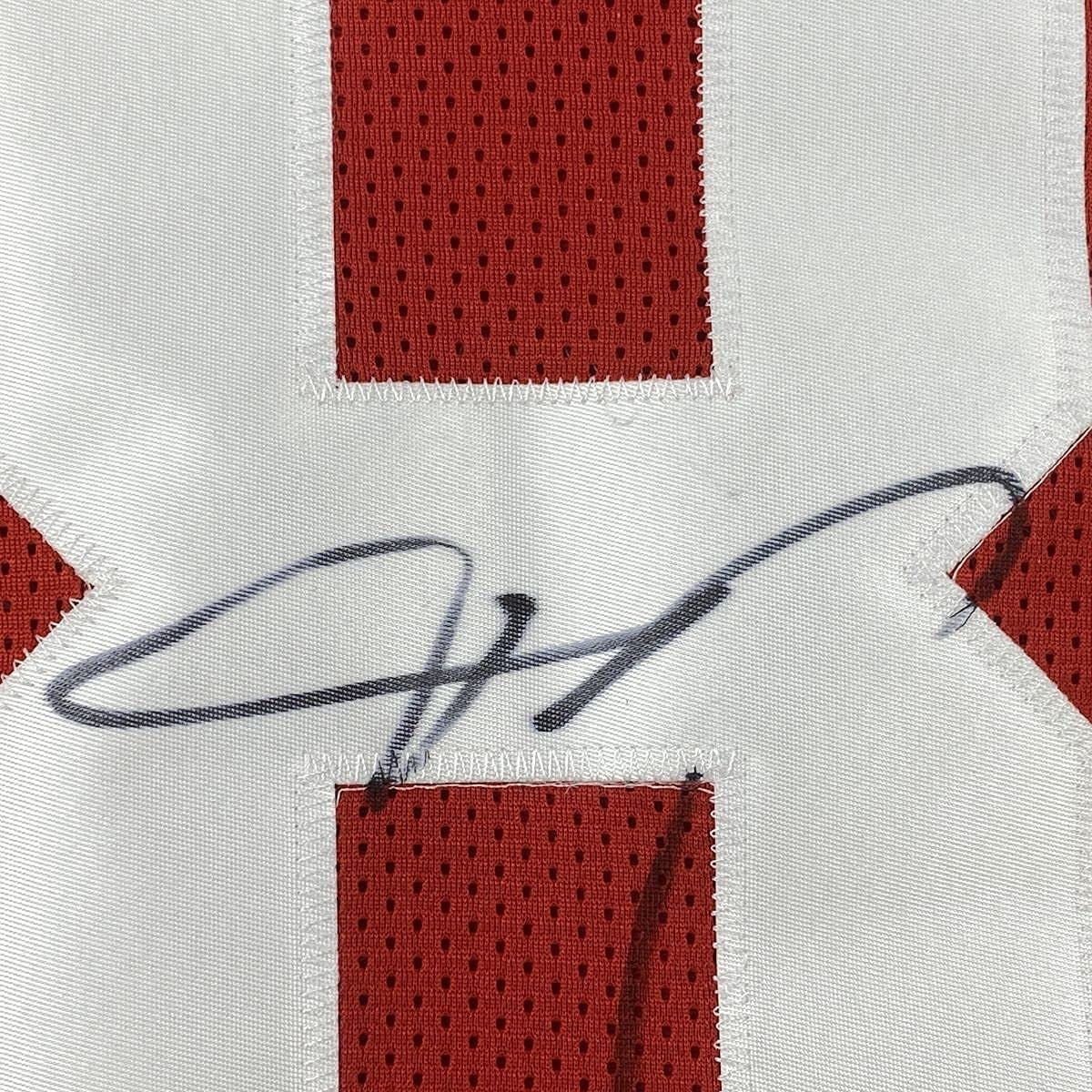 Framed Autographed/Signed Vernon Davis 35x39 San Francisco Red Football Jersey Beckett BAS COA - Image 2