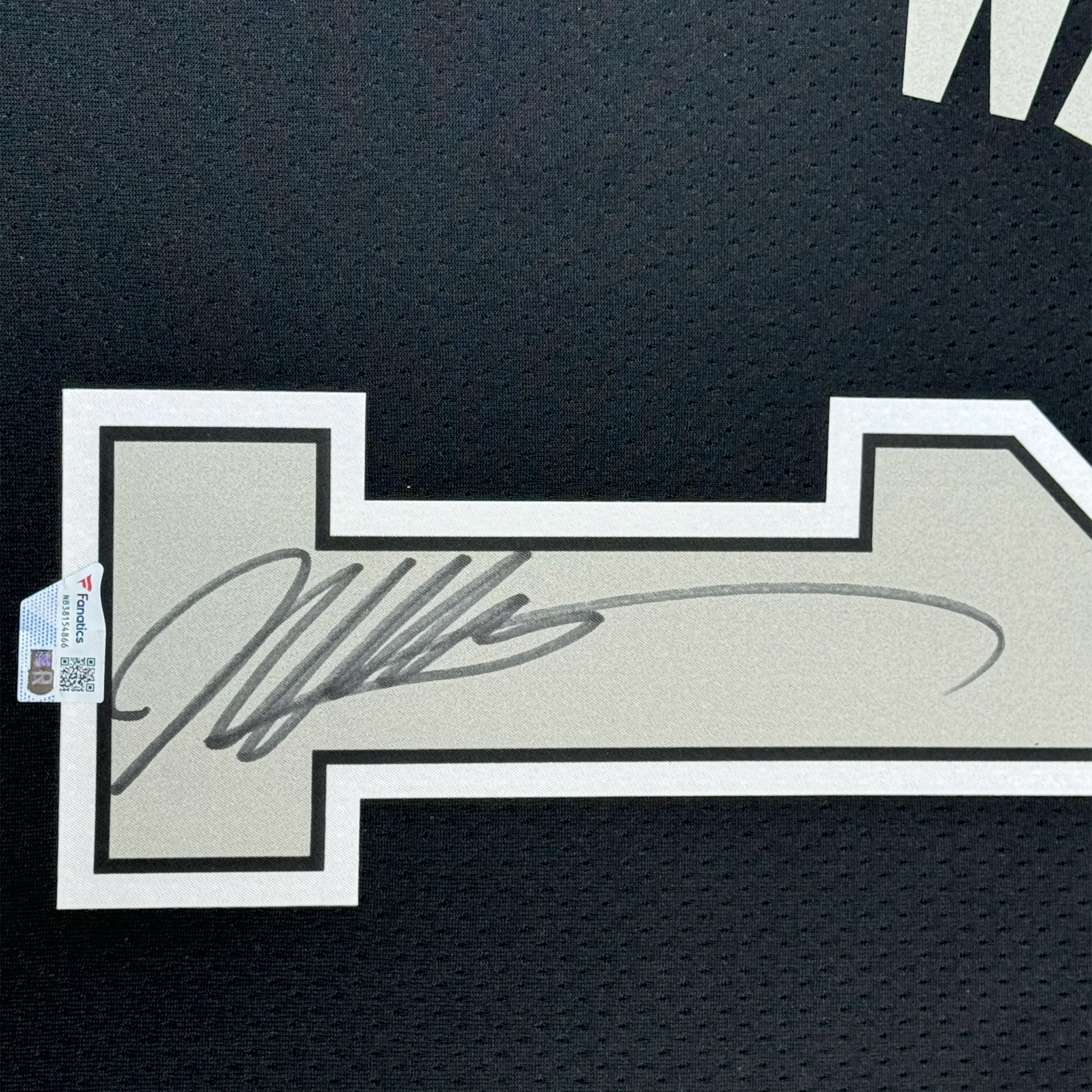 Framed Autographed/Signed Victor Wembanyama 35x39 San Antonio Spurs Black Authentic Swingman Statement Edition Basketball Jersey Fanatics COA - Image 2