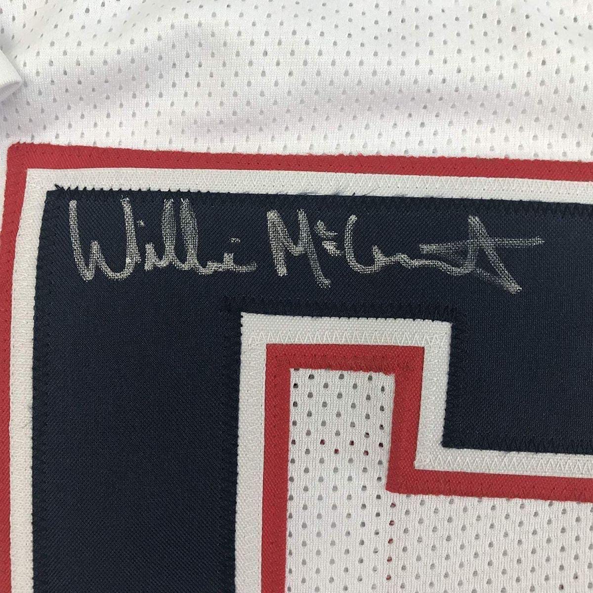Framed Autographed/Signed Willie McGinest 35x39 New England White Football Jersey JSA COA - Image 2