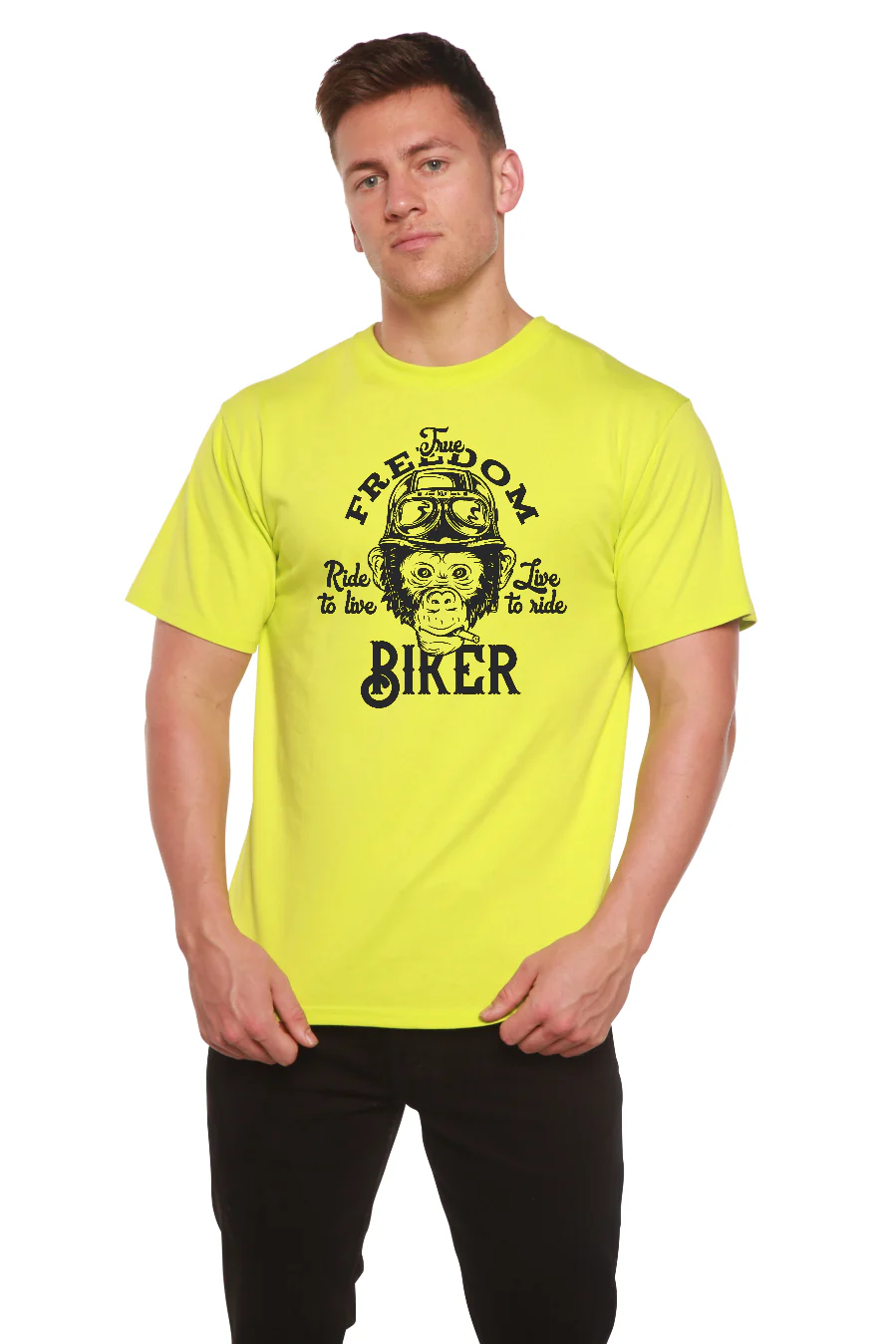 Freedom Biker Men's Bamboo Viscose/Organic Cotton Short Sleeve Graphic T-Shirt - Image 8